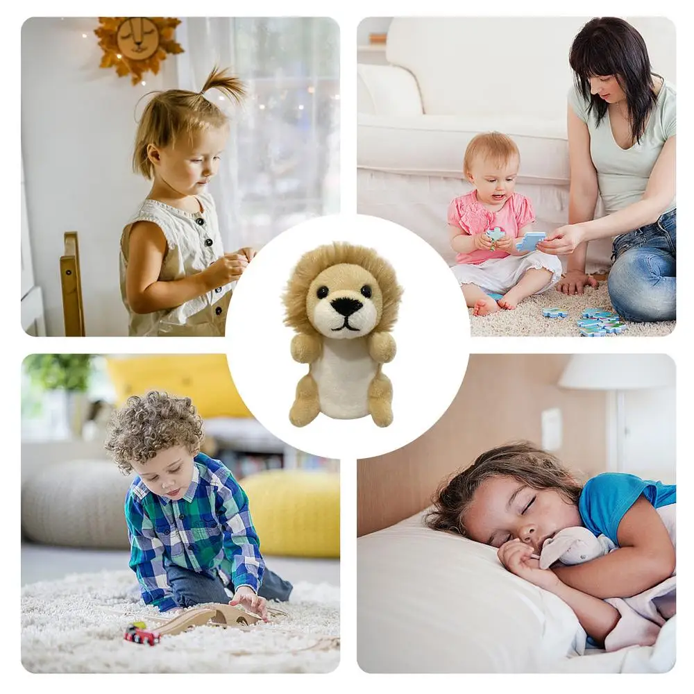 Cartoon Animal Hand Puppet Parent-child Game Hippopotamus Lion Tiger Appease Toys Birthday For Children
