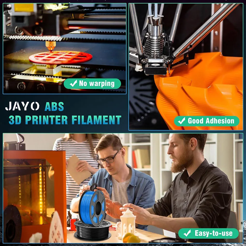 JAYO ASA / ABS Filament 1.75mm 1KG/Roll Low Temteratue Easy ABS 3D Printer Filament High Toughness 3D Printer Filament