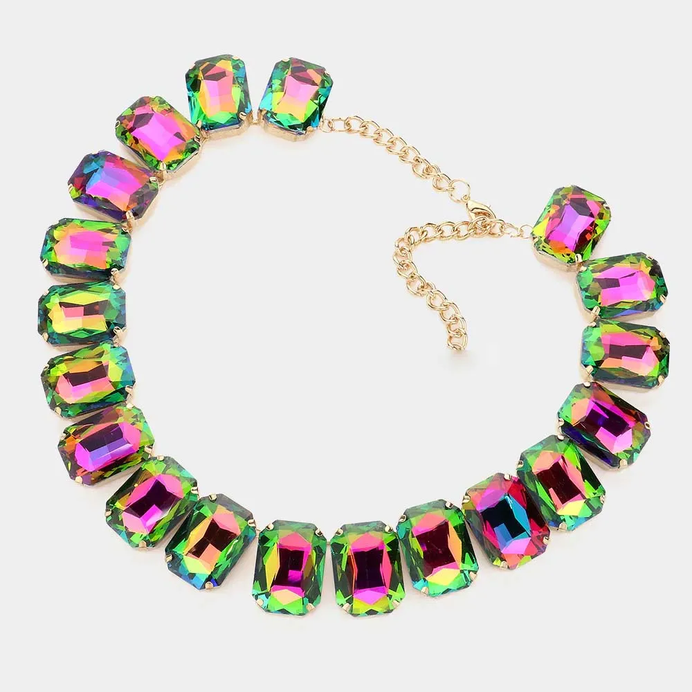 Stonefans AB Color Necklace and Earring for Women Rhinestone Rhinestone Choker Dubai Fashion Wedding Jewelry Sets Bridemaids