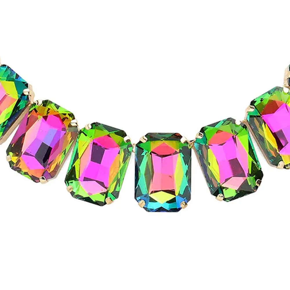 Stonefans AB Color Necklace and Earring for Women Rhinestone Rhinestone Choker Dubai Fashion Wedding Jewelry Sets Bridemaids