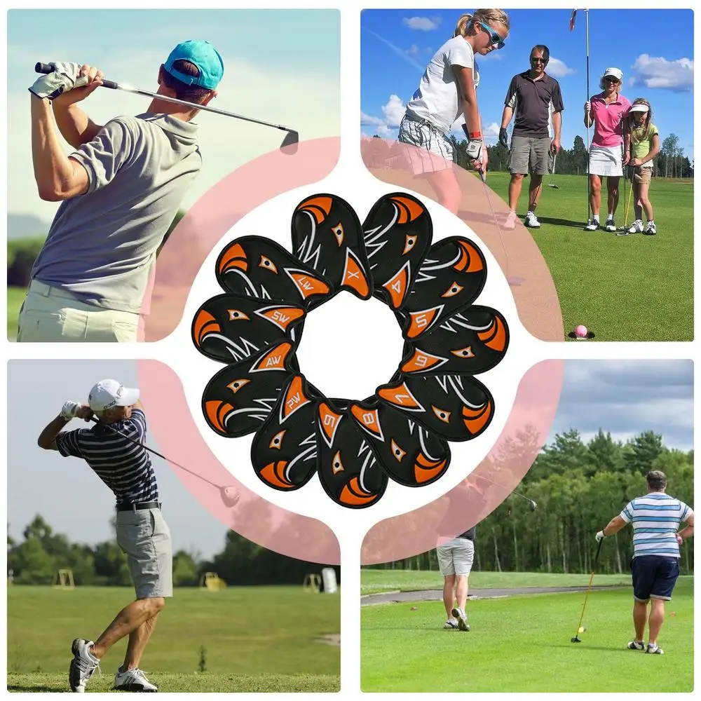 Iron Covers For Golf Clubs Golf Hybrid Headcover 11pcs Protective Club Covers Waterproof Golf Protective Head Cover With Number