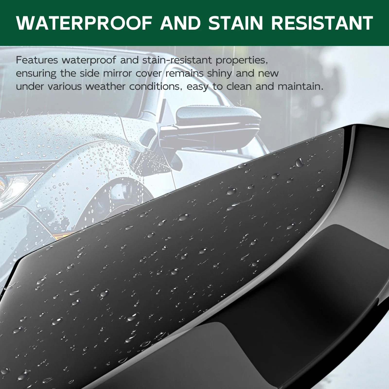Fit For Honda Accord 10th 2016-2021 Black Side Wing Mirror Cover Rearview Mirror Cover Cap Trim Car Replacement External Parts