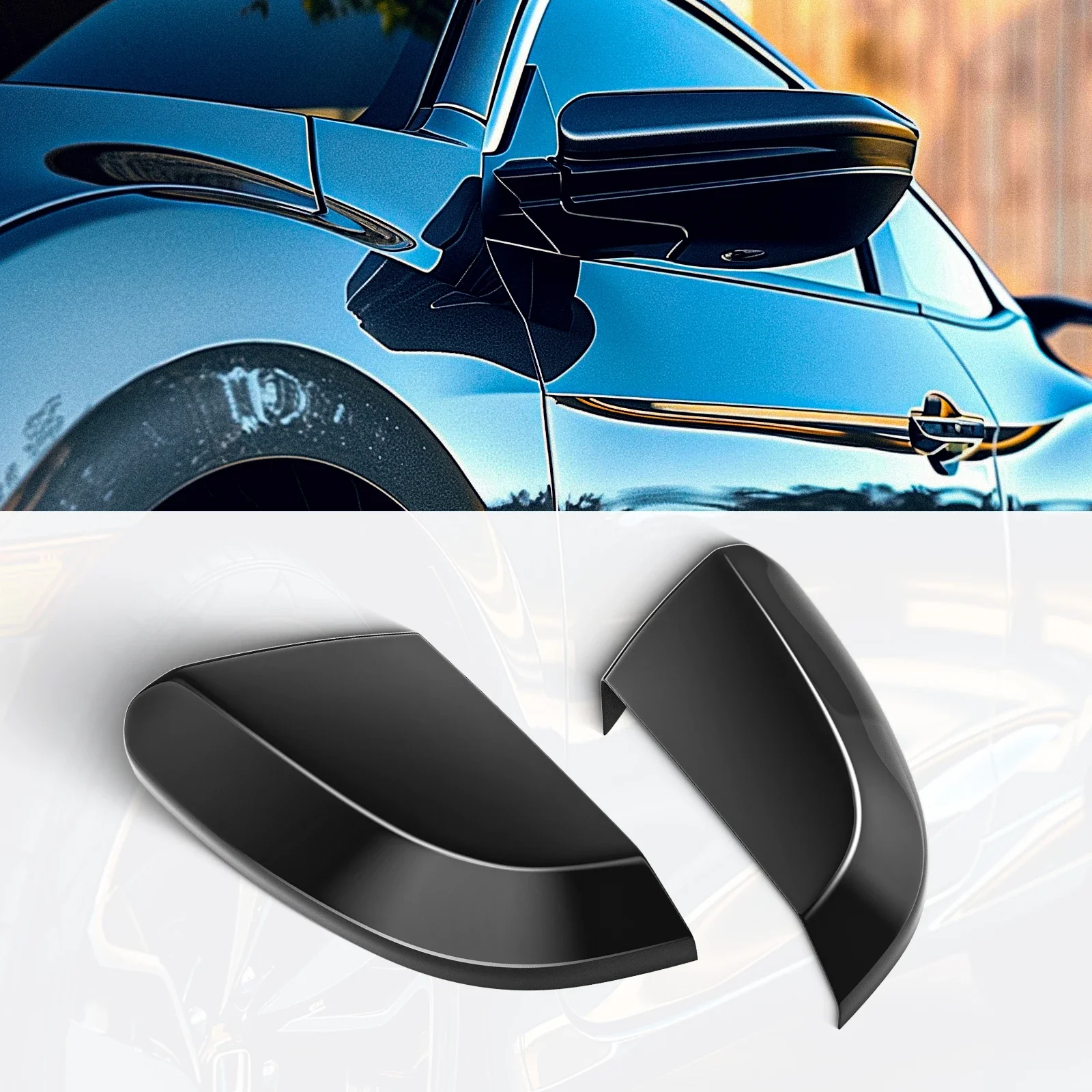 Fit For Honda Accord 10th 2016-2021 Black Side Wing Mirror Cover Rearview Mirror Cover Cap Trim Car Replacement External Parts