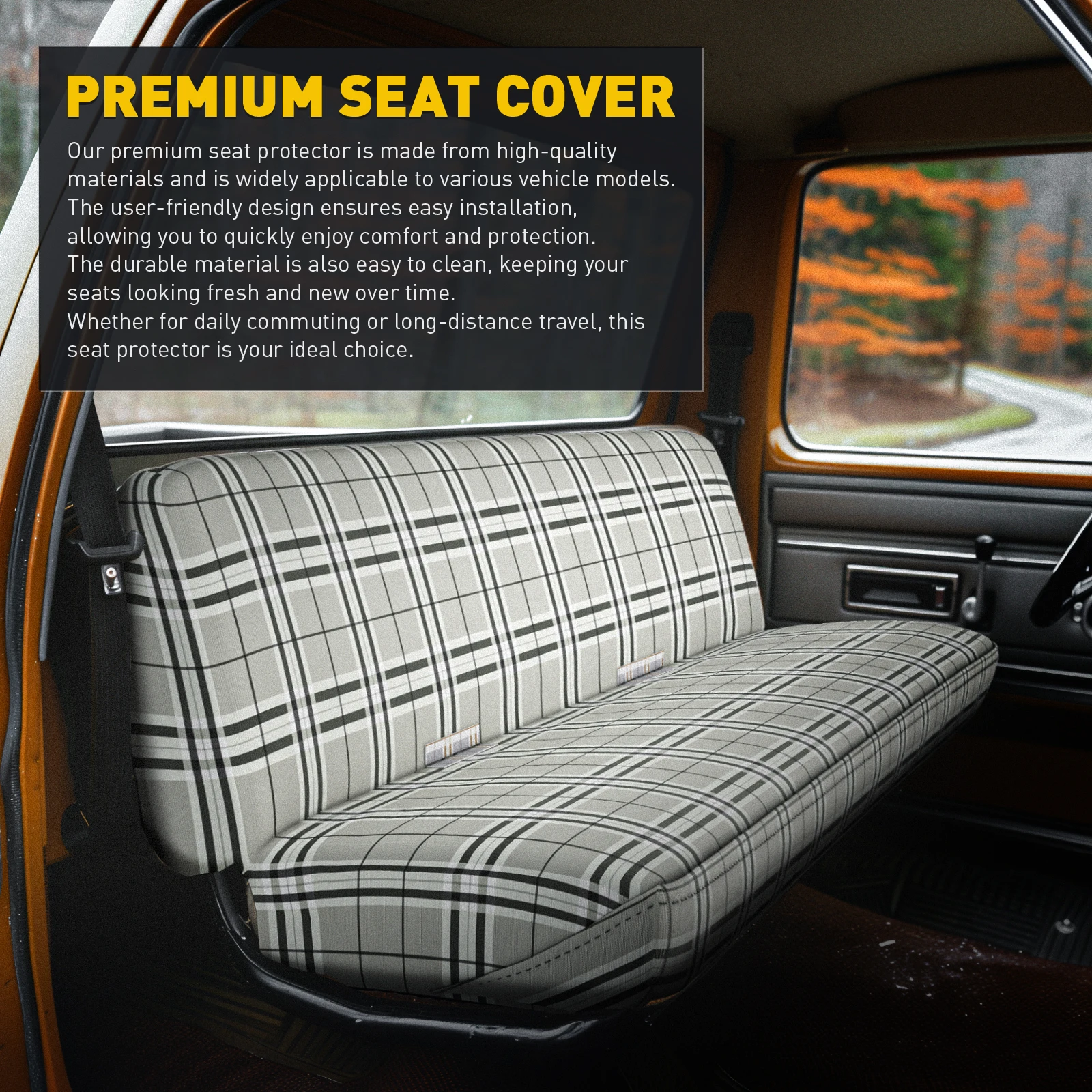 Navy Universal Car Seat Cover for Truck and Car Bench Seats That are One Piece and Durable for Long Lasting Protection