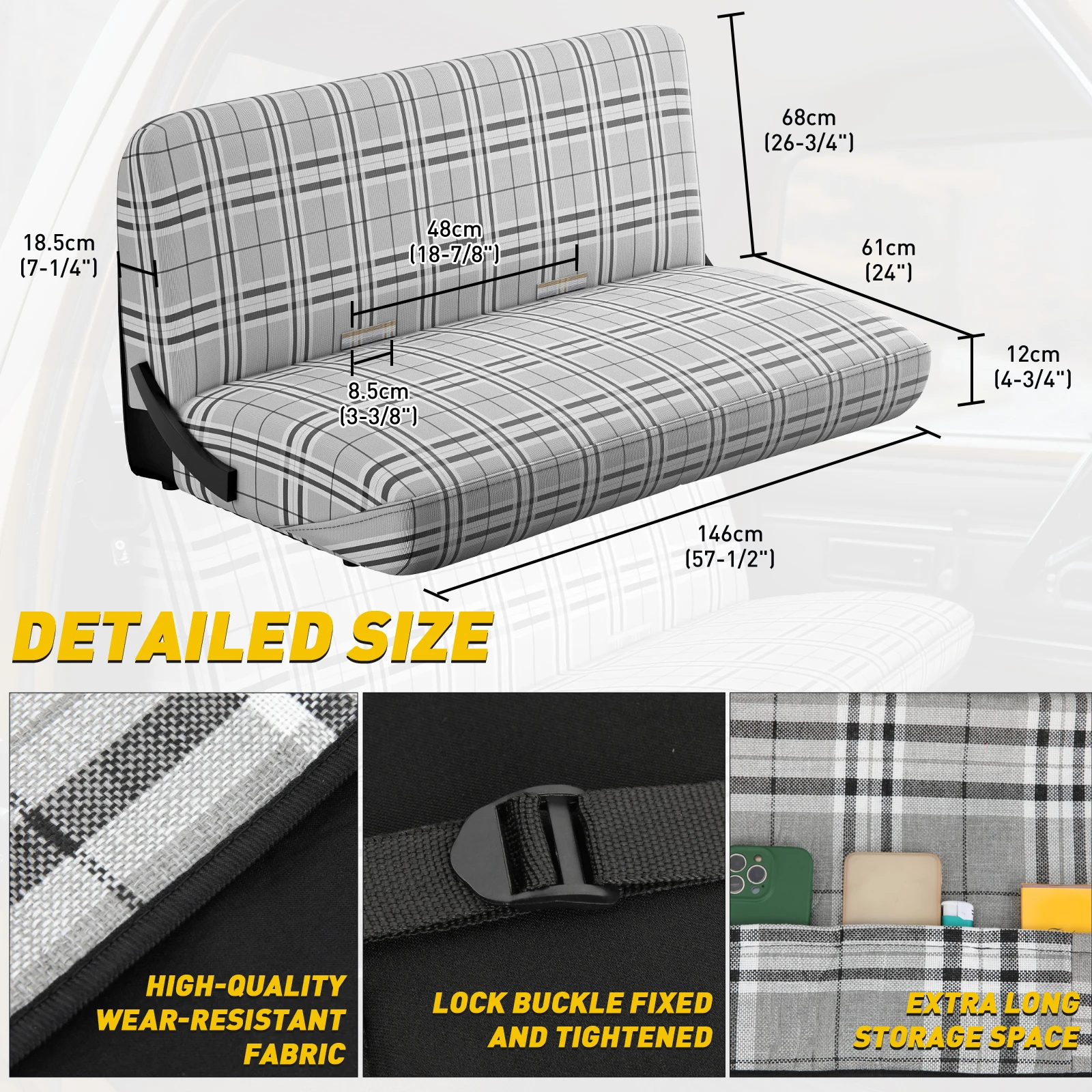 Navy Universal Car Seat Cover for Truck and Car Bench Seats That are One Piece and Durable for Long Lasting Protection