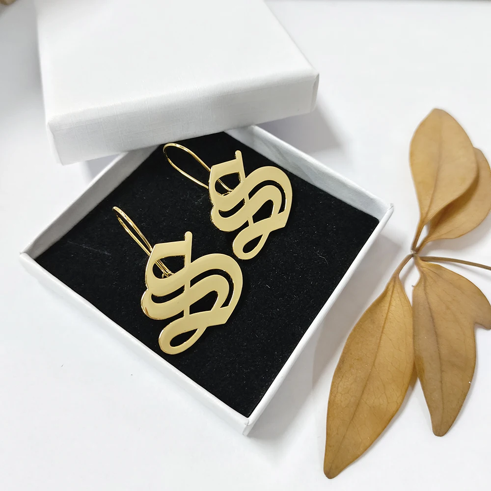 Custom Name Earrings Women's Stainless Steel Personalized A-Z Letter Long Earhooks Earrings Trend 2024 Party Jewelry Best Gifts
