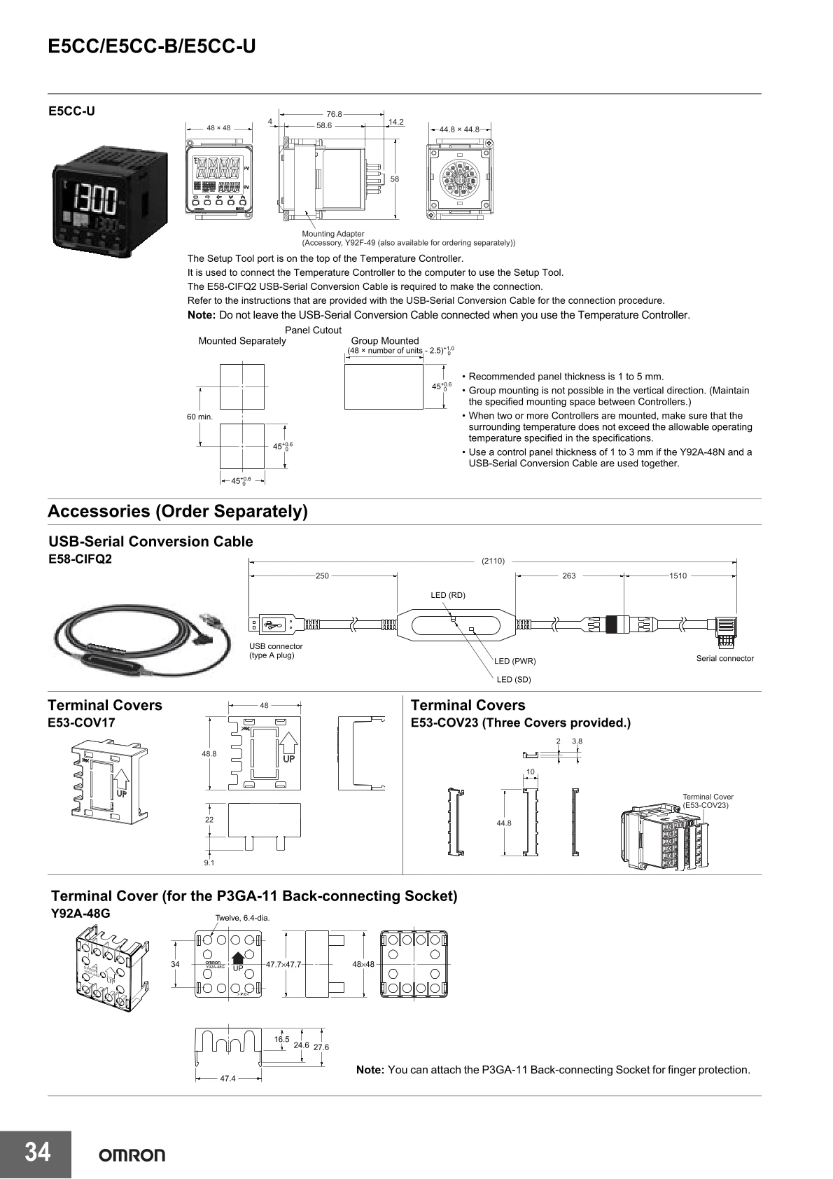 Original Omron Temperature Controller E5CC-QX2ASM-800 E5CC-QX2ASM-880 E5CC-QX2ASM-000 E5CC-QX2ASM-802 E5CC-QX3A5M-001 Digital PI
