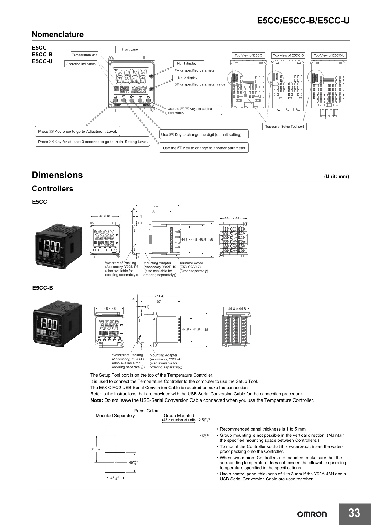 Original Omron Temperature Controller E5CC-QX2ASM-800 E5CC-QX2ASM-880 E5CC-QX2ASM-000 E5CC-QX2ASM-802 E5CC-QX3A5M-001 Digital PI