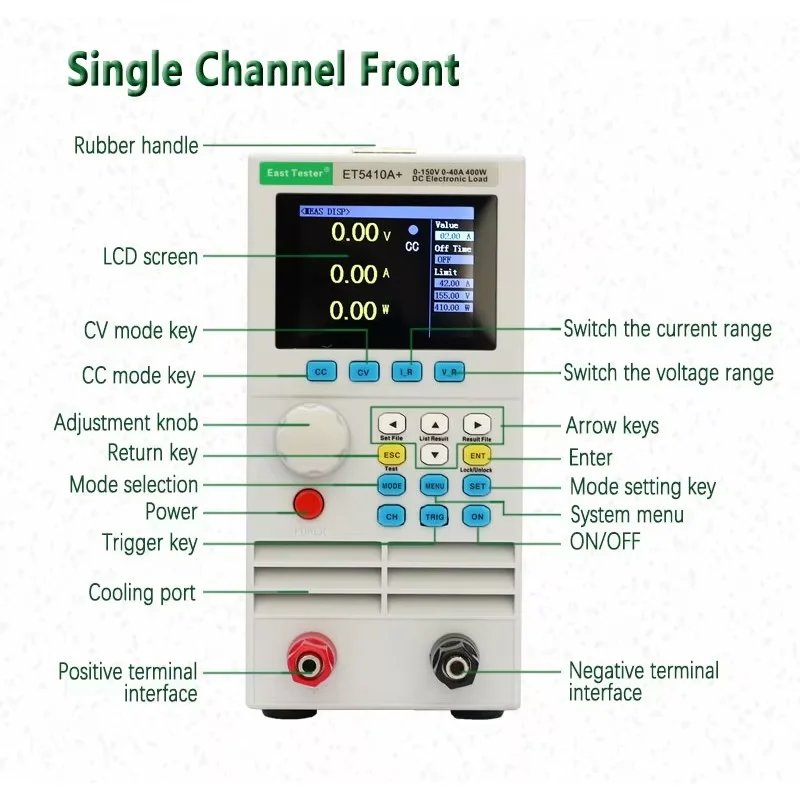 ET5410A+ Programmable DC Load Battery Capacity Tester 150V/40A/400W RS485 Interface Software Electronicload Shipping From Brazil