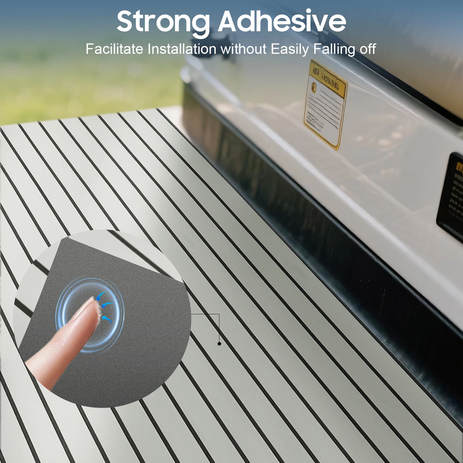 240×90x0.6cm EVA Foam Faux Teak Boat Deck Mat Decking Sheet Yacht Flooring Anti Skid Mat Self Adhesive Vehicle Pad