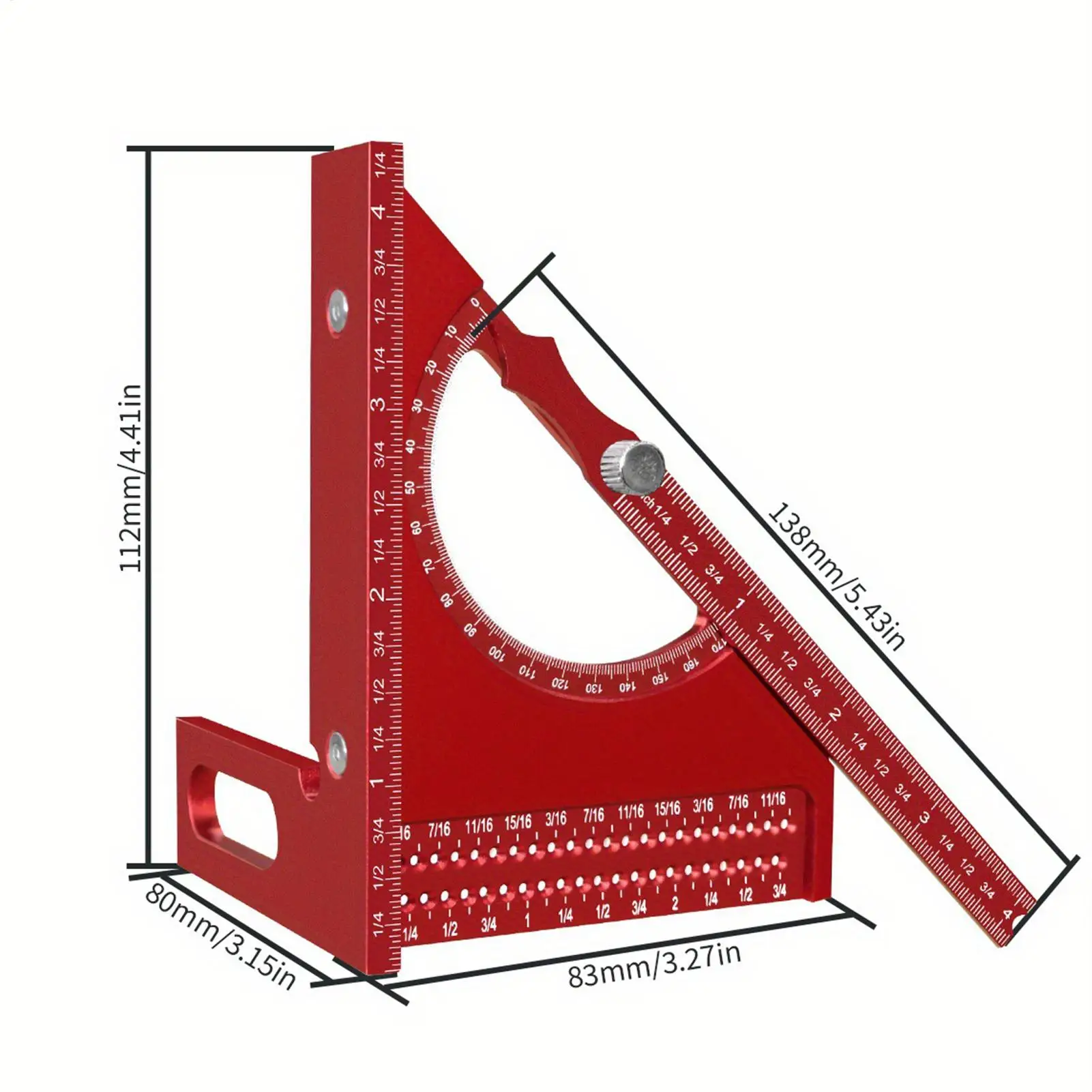Multi Angle Ruler Multi-angle Carpenter Triangle Protractor Rust-Proof Carpenter Protractor Non-slip Precision Marking Gauge For