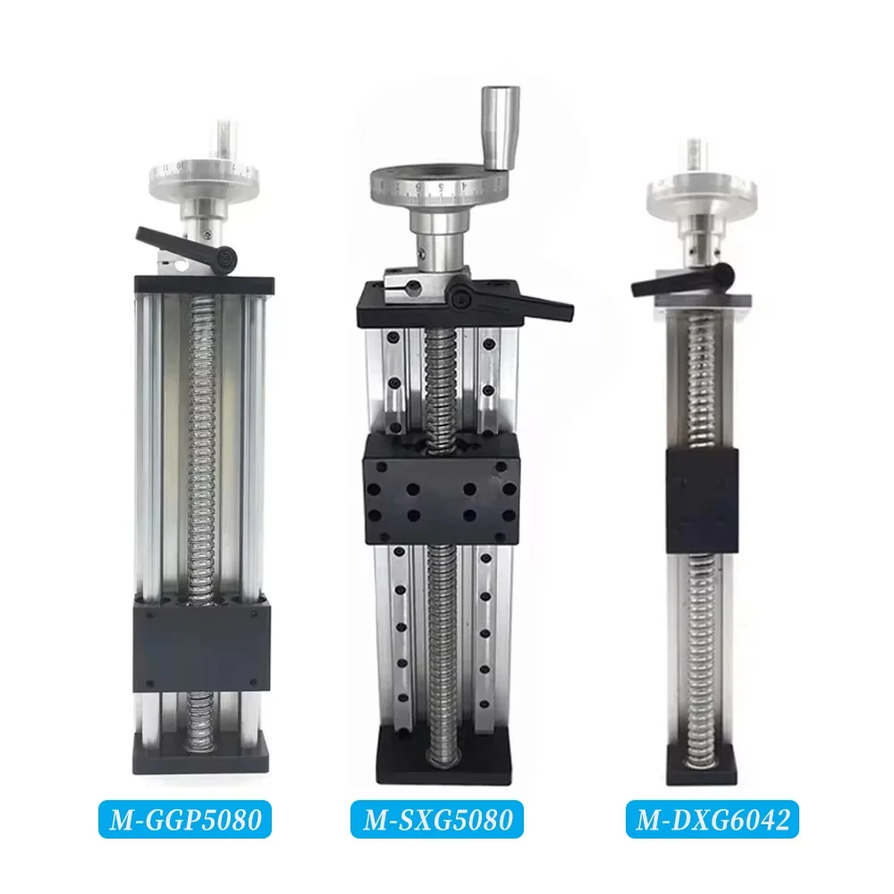 100mm-300mm Stroke SFU1605 C7 Ballscrew Manual Linear Actuator Sliding Table Stage Handwheel Linear Rail for CNC 3D Printer 60KG