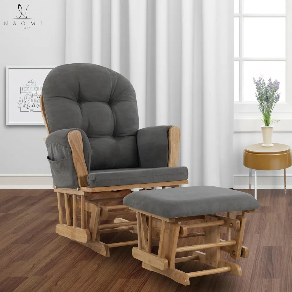 Brisbane Nursery Glider Ottoman Sets Glider Recliner Nursery Rocking Chair Rocker with Ottoman Reclining Gliders Chairs for Brea