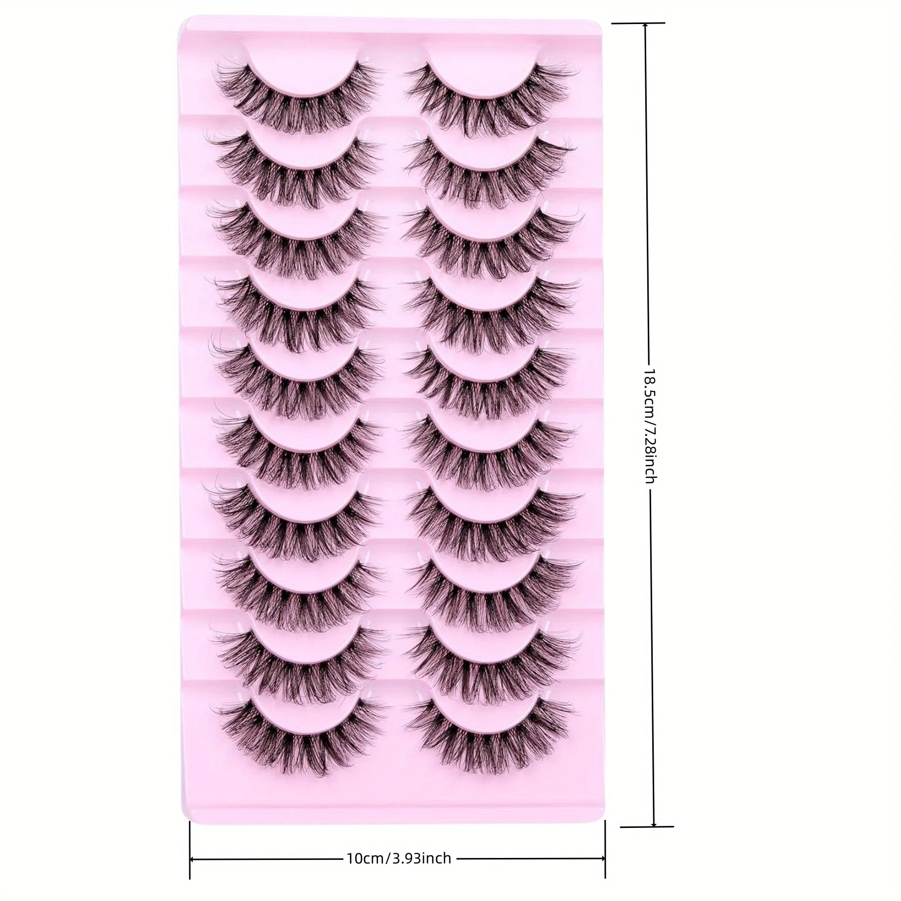 60Pairs/6Pack Natural Fluffy False Eyelashes Wispy Lashes 3D Volume Strip Lashes D Curl Fake Eyelashes with Clear Band Eye Lash