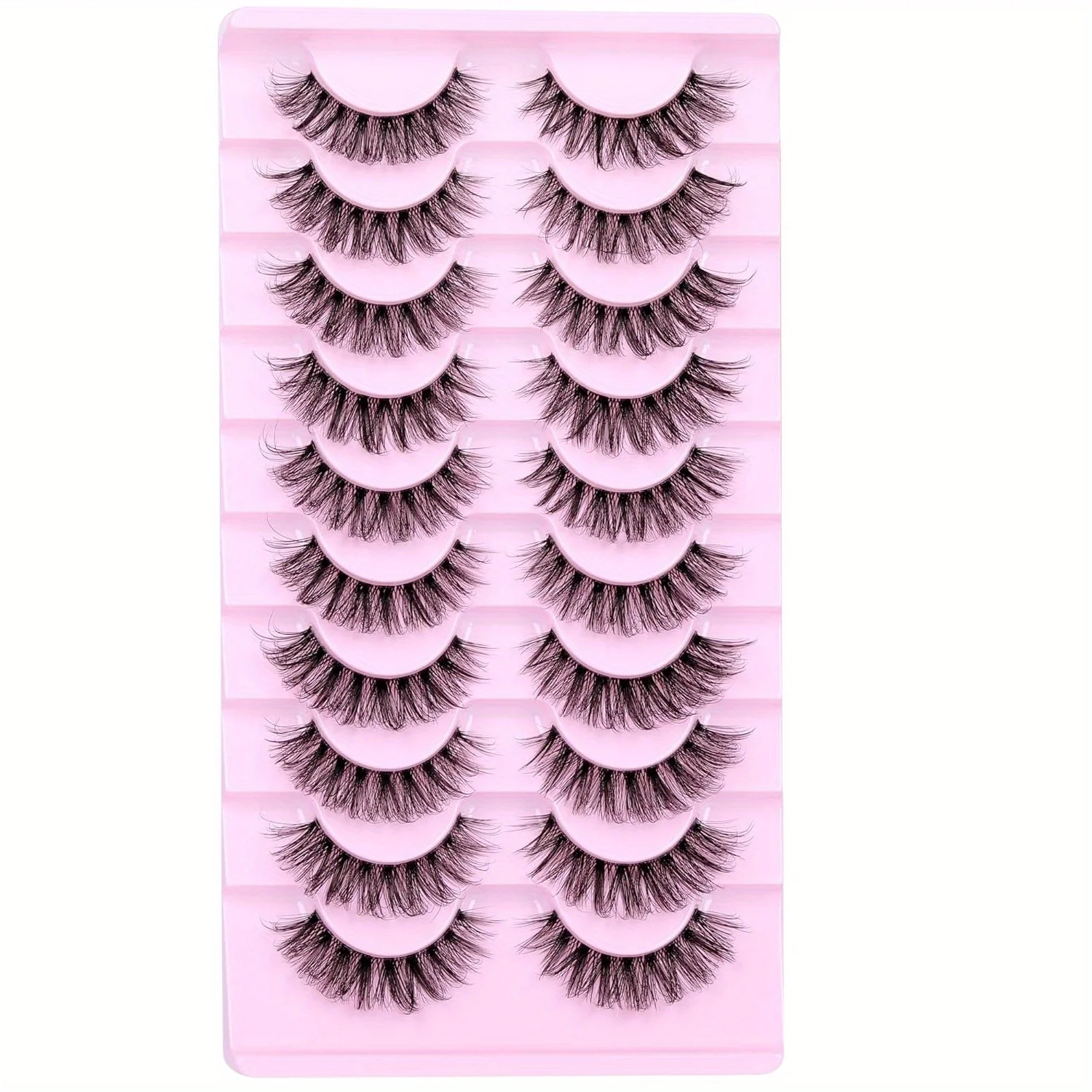 60Pairs/6Pack Natural Fluffy False Eyelashes Wispy Lashes 3D Volume Strip Lashes D Curl Fake Eyelashes with Clear Band Eye Lash