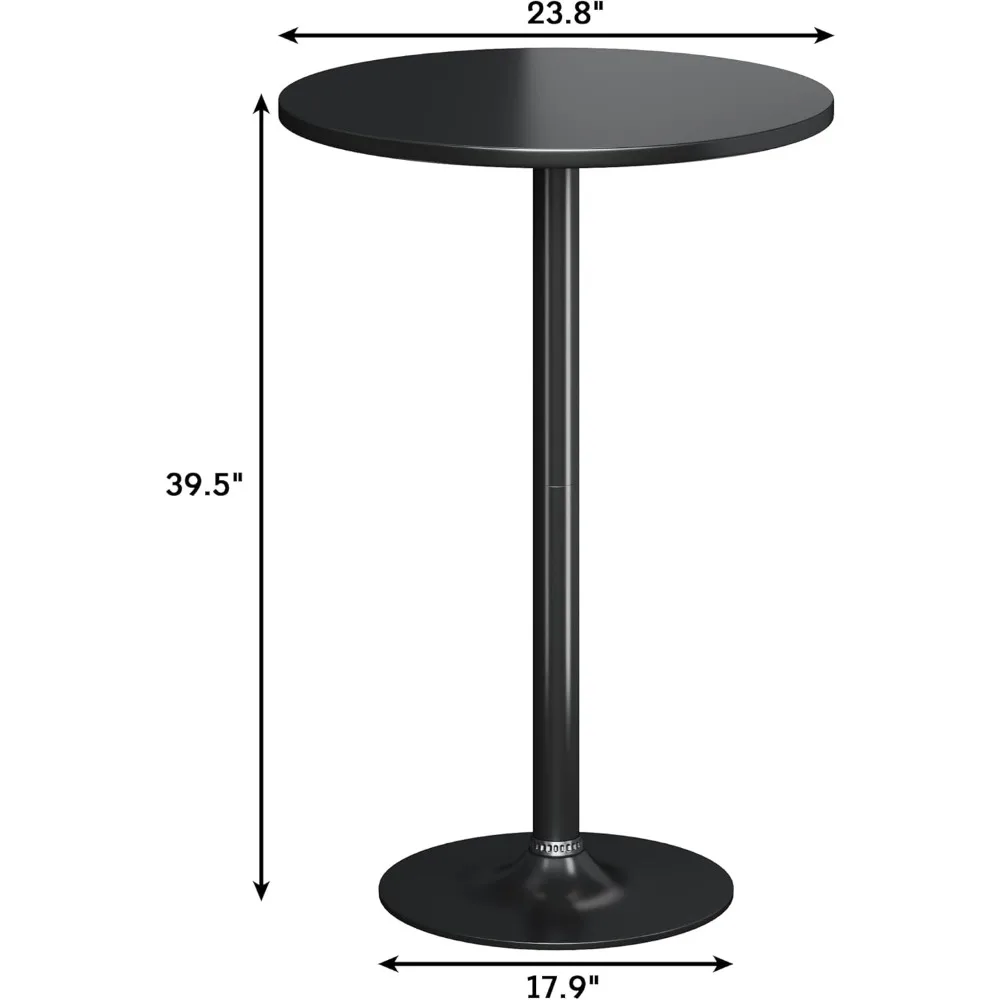 Round Bistro Pub Table 2 Pack Modern Style Metal Base MDF Top Cocktail Bar Table Counter Bar Height for Pub, Dining Room, Party