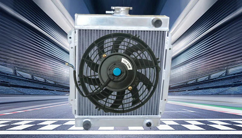 For Nissan DATSUN 1200 120Y Engine B110 B210 A12/T 1.2L 1970-1976 Aluminum Radiator & FAN MT 70 71 72 73 74 75 76 1971