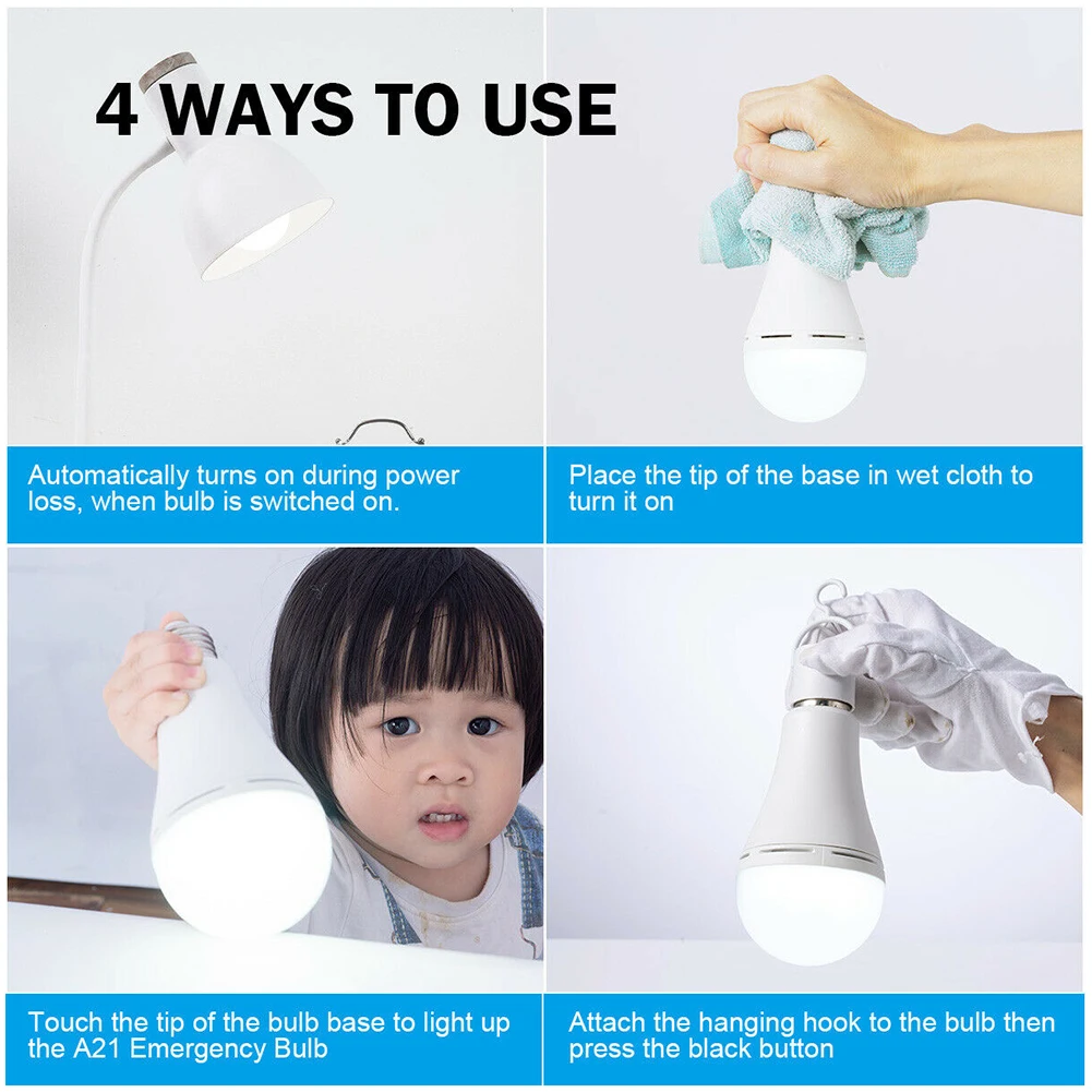12W/7W/9W Led Portable Camping Emergency Bulb Rechargeable LED Tents Lighting with Battery backup Emergency Equipment Bulb