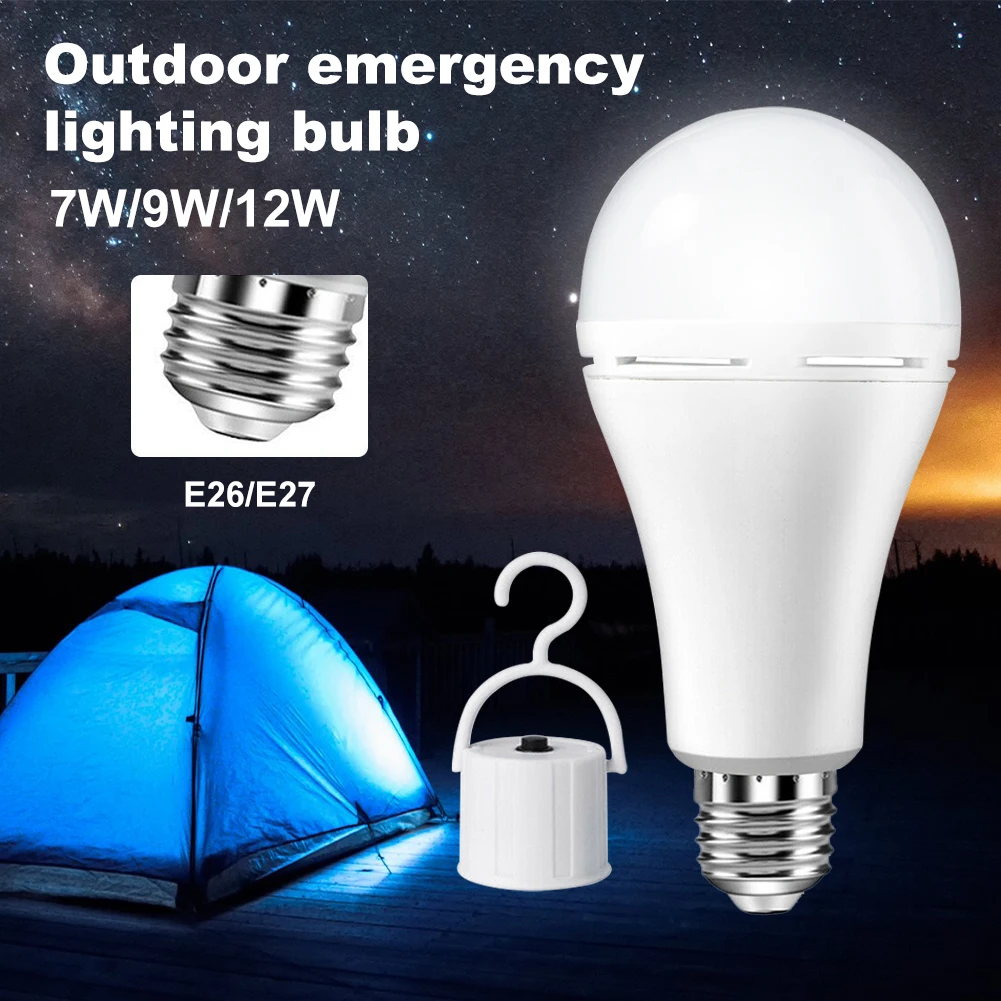 12W/7W/9W Led Portable Camping Emergency Bulb Rechargeable LED Tents Lighting with Battery backup Emergency Equipment Bulb