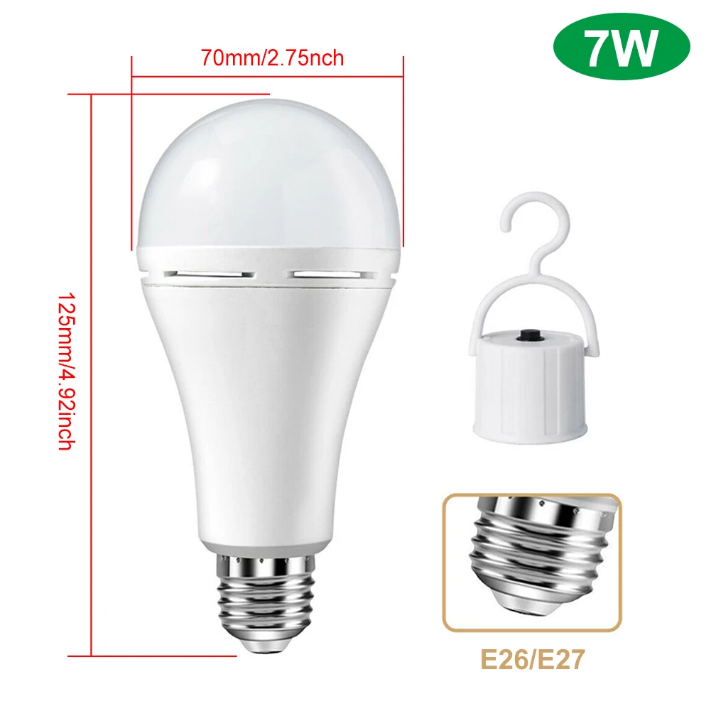 12W/7W/9W Led Portable Camping Emergency Bulb Rechargeable LED Tents Lighting with Battery backup Emergency Equipment Bulb