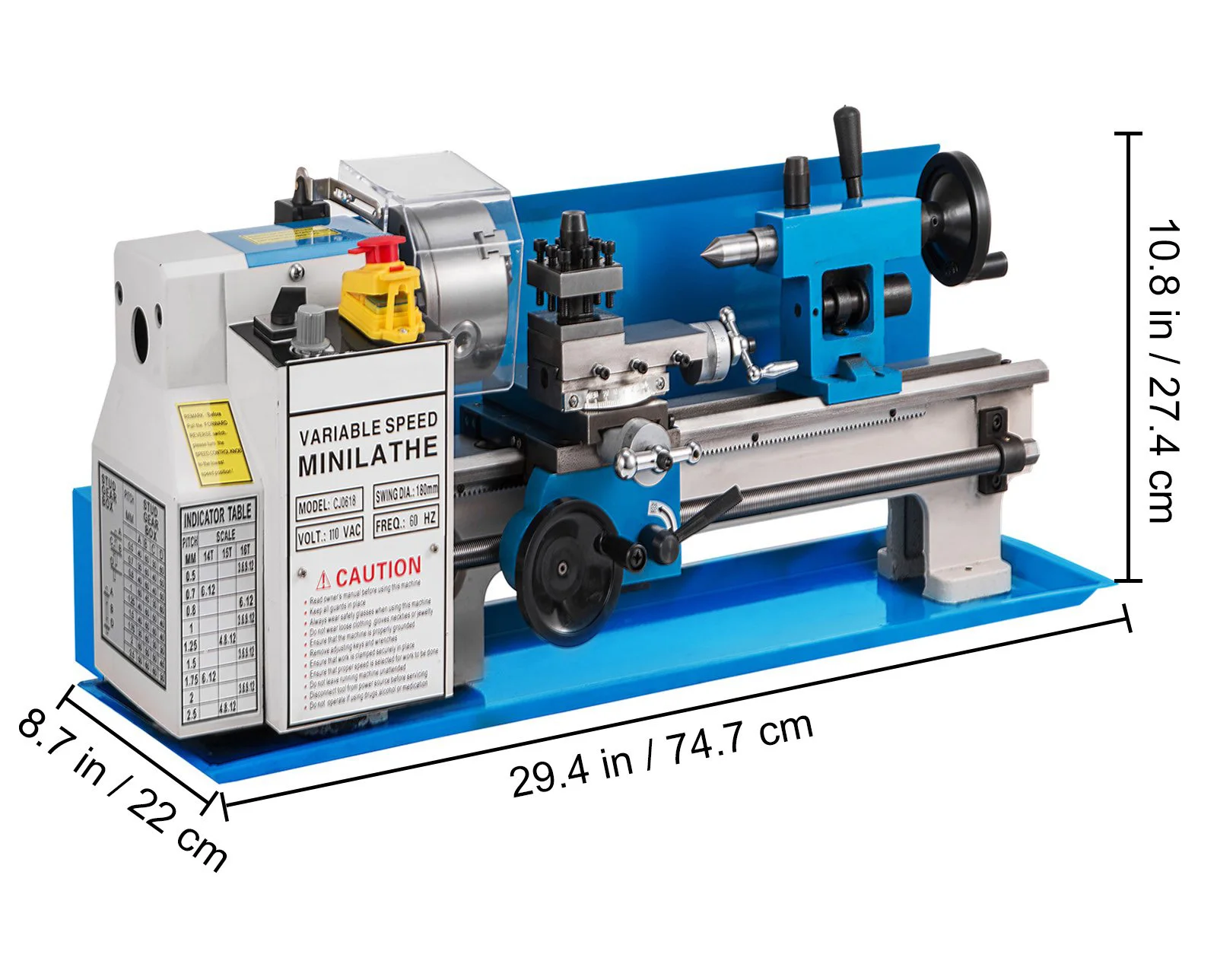 VEVOR Pro Leg Stretcher 220LBS Leg Stretch MachineMiniMetalLathe/7"X14Inch550WForThreadingMetalGearHigh-precision4-inchjawChuck