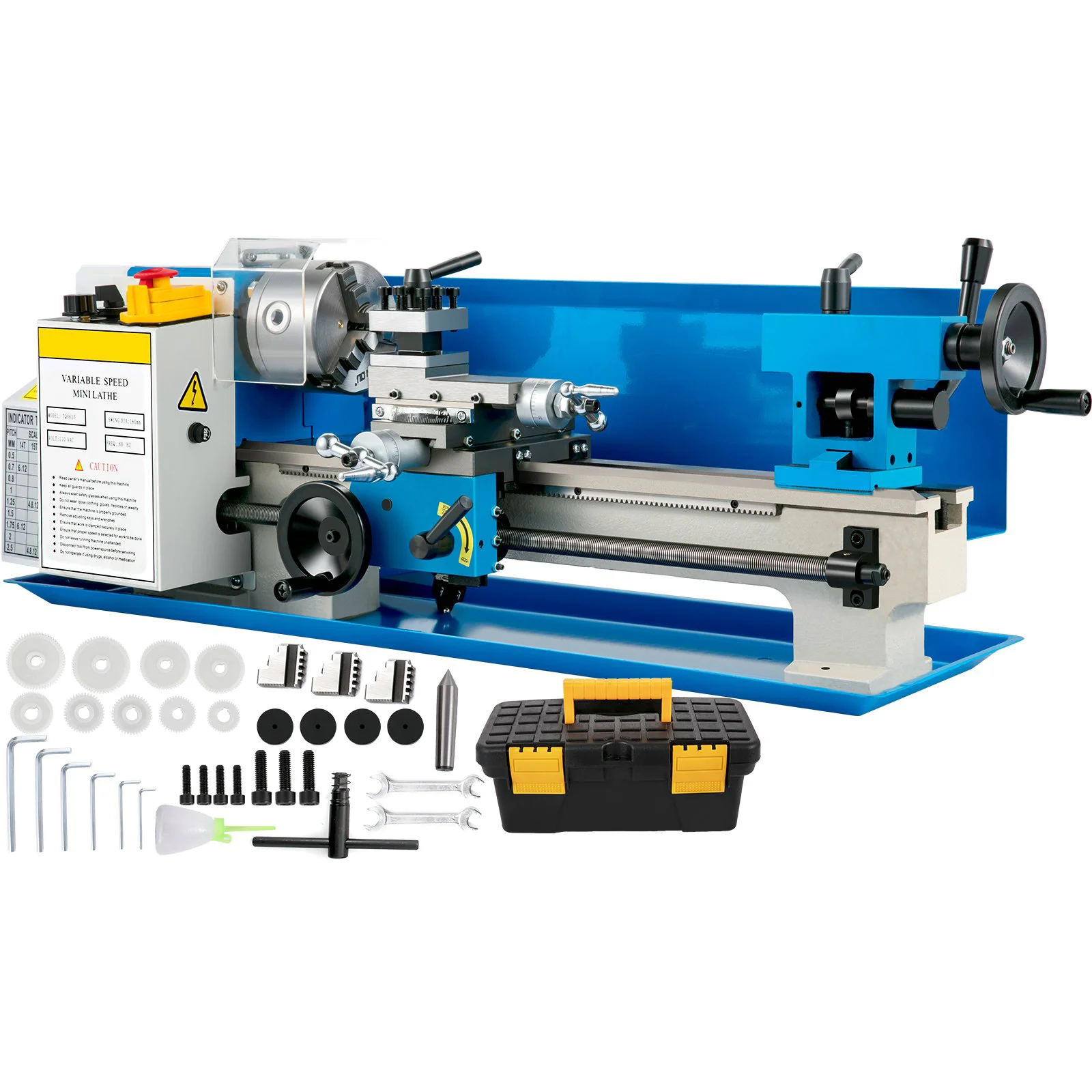 VEVOR Pro Leg Stretcher 220LBS Leg Stretch MachineMiniMetalLathe/7"X14Inch550WForThreadingMetalGearHigh-precision4-inchjawChuck