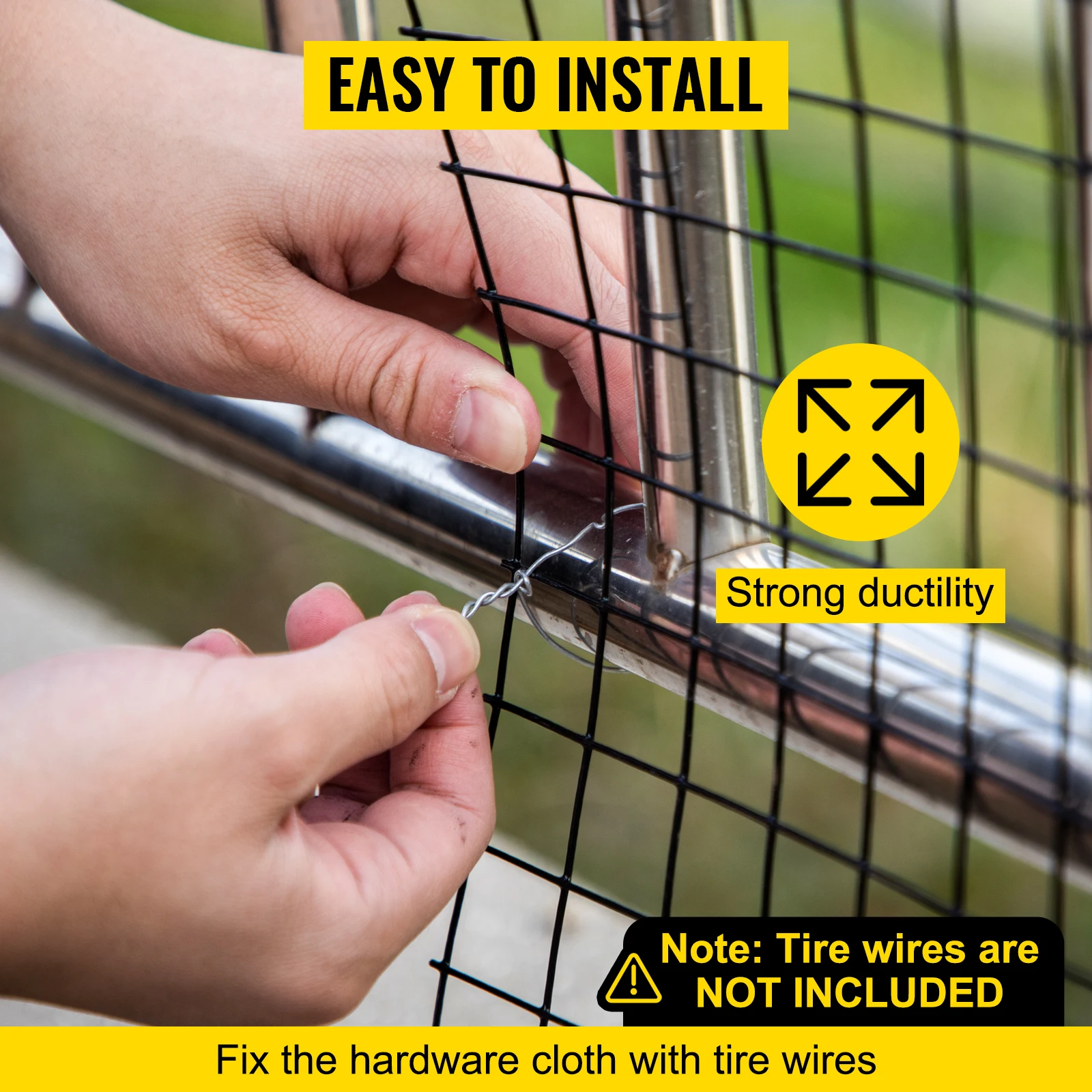 SucceBuy Welded Wire Fence Vinyl Coated Chicken Rabbit Mesh 1"x1" 16 Gauge 24"x50'/24"x100'/36"x50' Black Hardware Cloth & Mesh