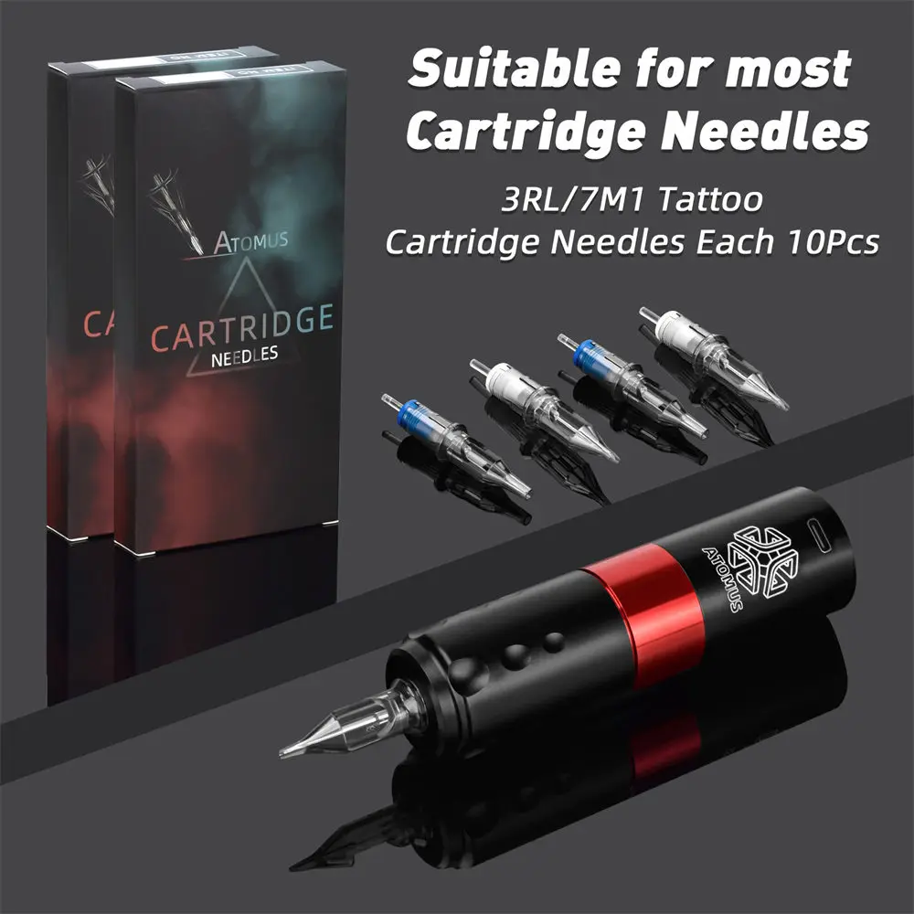 Complete Wireless Tattoo Gun Kit 20pcs Cartridge Needles Ink Rotary Tattoo Pen 1600mAh Battery Digital Portable Cordless Motor