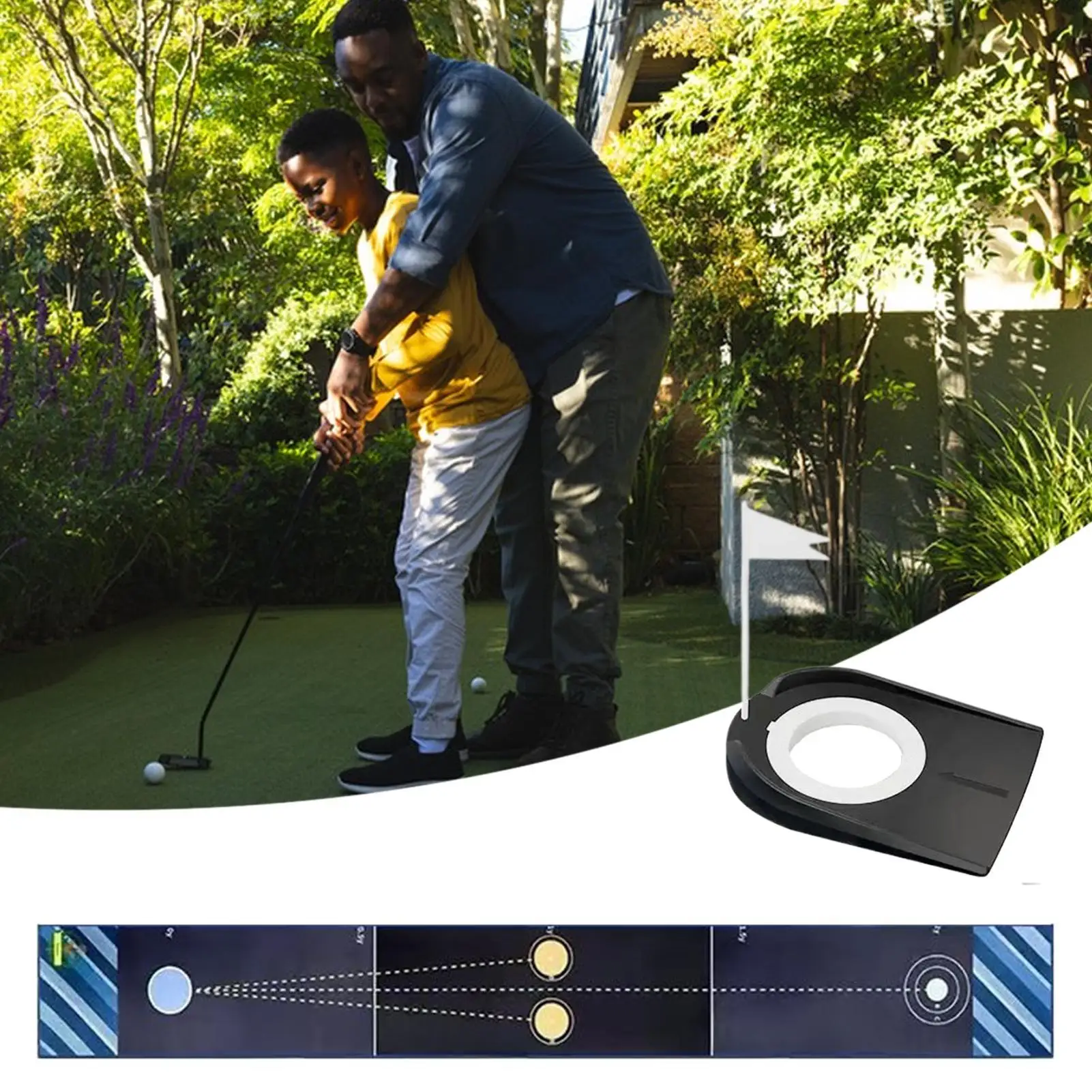 Golf Putting Mat Golf At Home Simulator Practice Hitting Simulator Portable Training Tool For Home Men Recreation Outdoor Patio