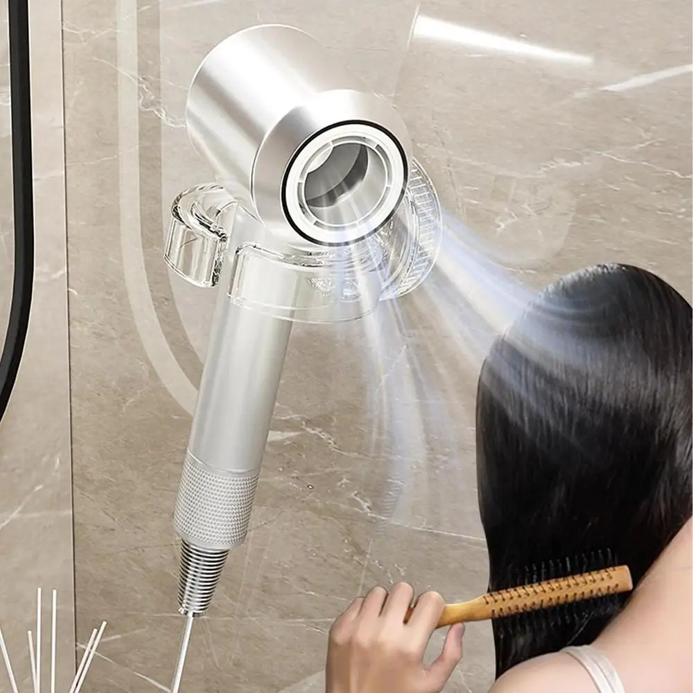 Hairdryer Holder For Bathroom Hair Dryer Wall Mount Blowdryer Holder Styling Tool Organizer No Drill Stand Suction Cup Storage