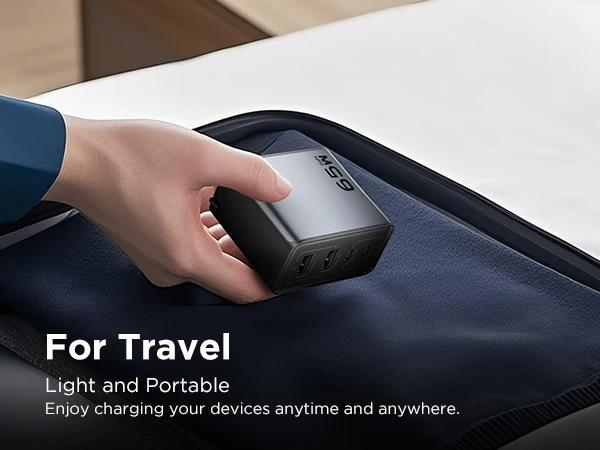 PISEN 65W 4-Port GaN Charger w/ 4FT C-C Cable, Fast Charge for MacBook, iPhone 16-14, iPad, Galaxy S24, Pixel 8, Steam Deck