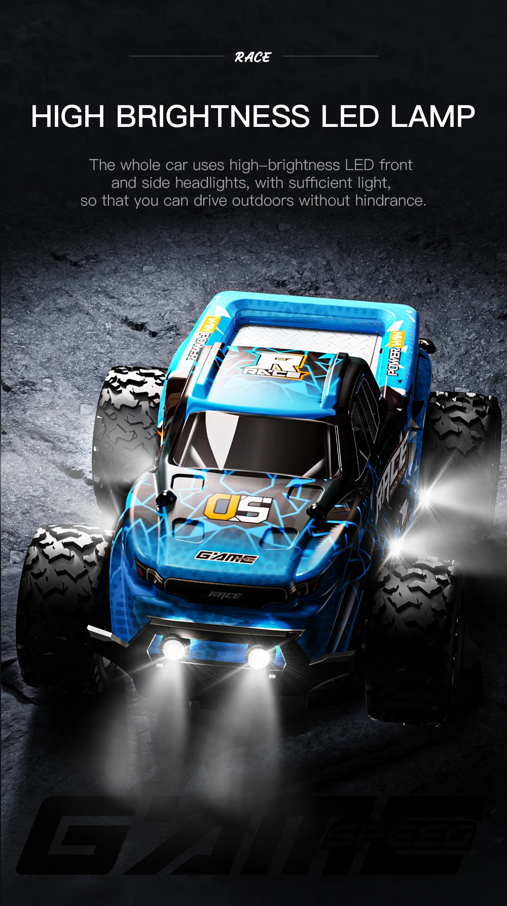 2.4G RC Off-Road Vehicle Climbling Cars with LED Lights Children's Toy High Speed Remote Control Racing Drift Car Boy Truck Toys