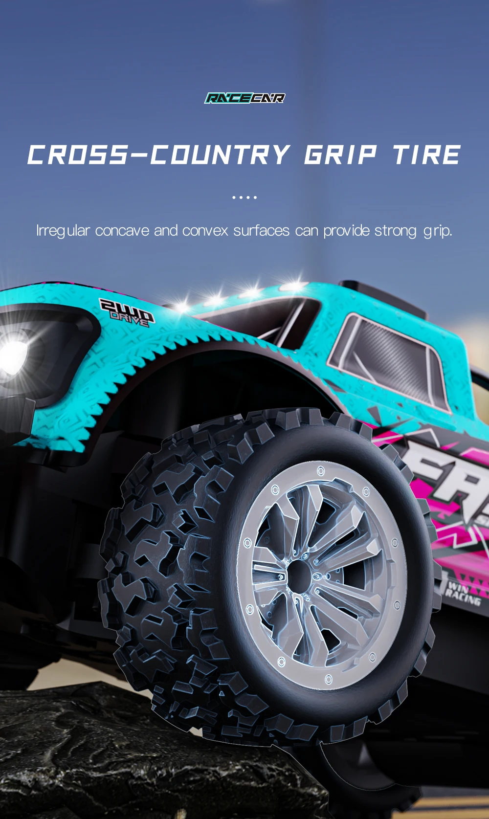 2.4G RC Off-Road Vehicle Climbling Cars with LED Lights Children's Toy High Speed Remote Control Racing Drift Car Boy Truck Toys