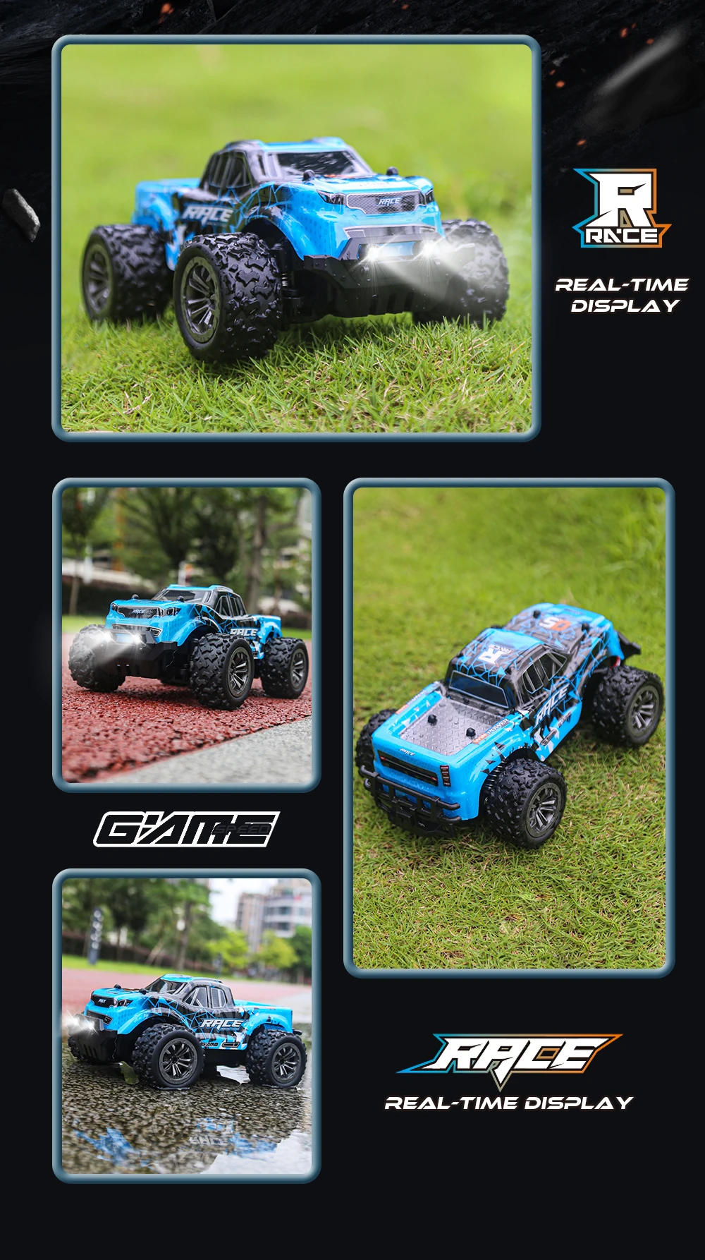 2.4G RC Off-Road Vehicle Climbling Cars with LED Lights Children's Toy High Speed Remote Control Racing Drift Car Boy Truck Toys