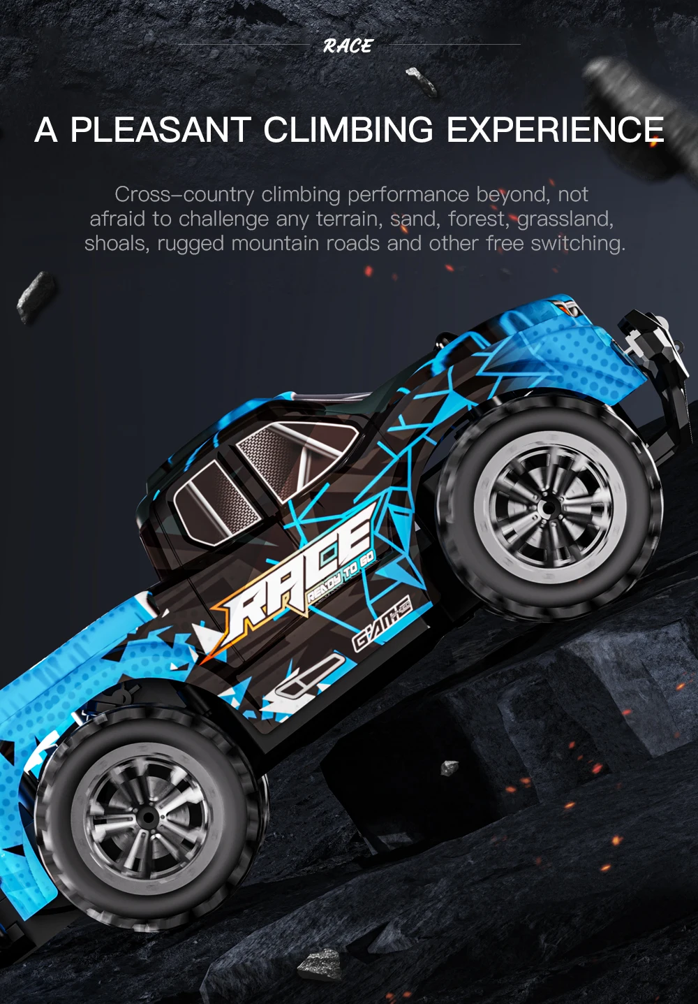 2.4G RC Off-Road Vehicle Climbling Cars with LED Lights Children's Toy High Speed Remote Control Racing Drift Car Boy Truck Toys