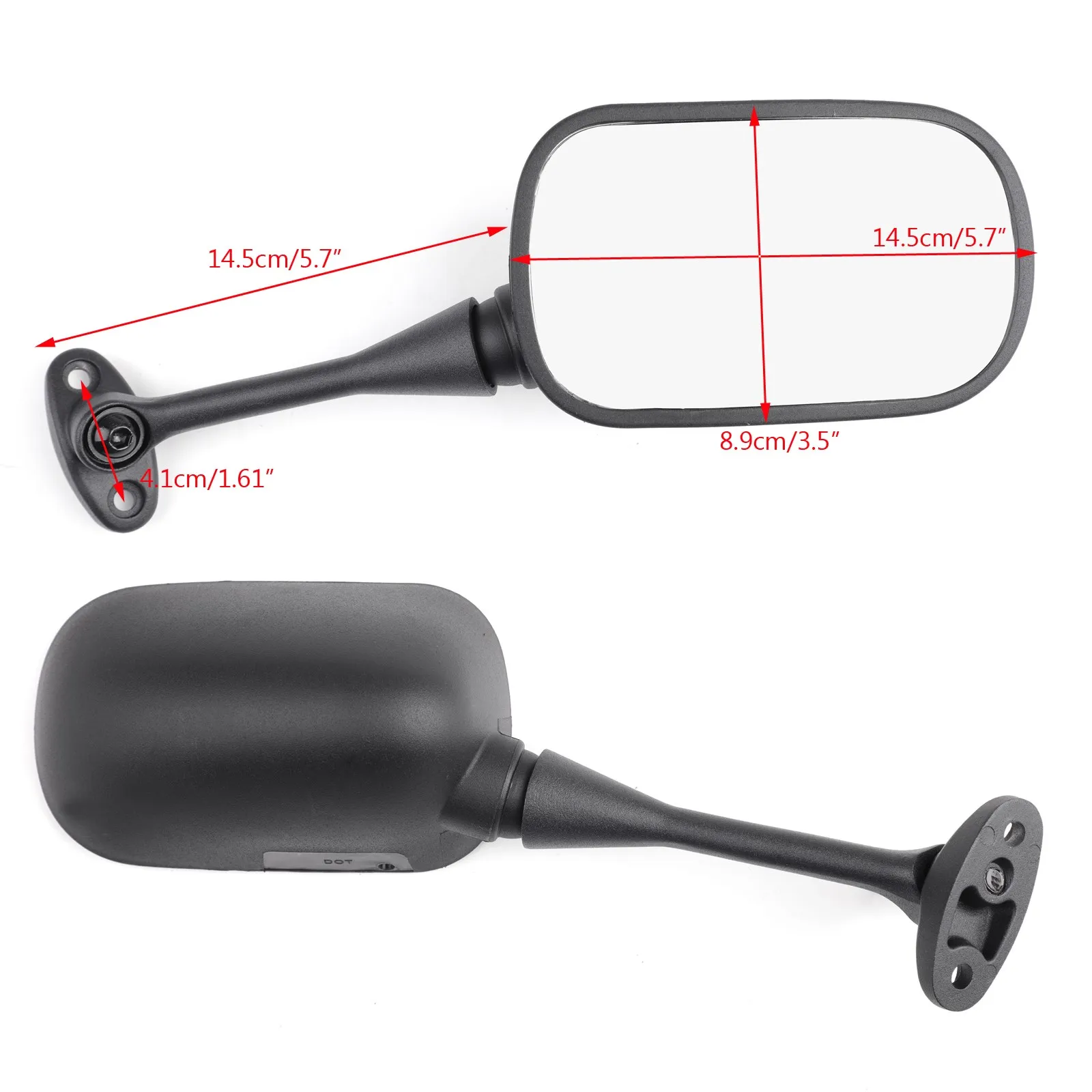 Artudatech Side Rear View Mirrors For Honda CBR600RR 2003-2014 CBR1000RR 2004-2007 Black
