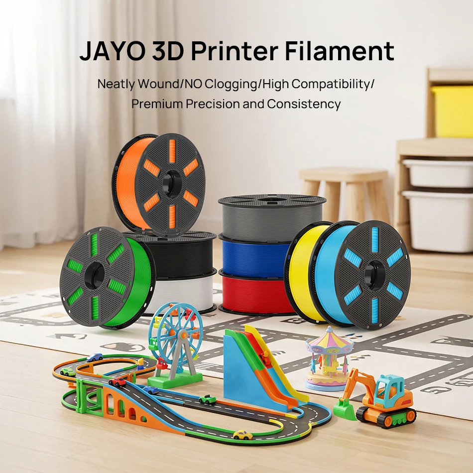 JAYO PLA Filament 1.75mm 1.1KG 5Rolls PLA 3D Printer Filament with Reusable Spool Fit Most 3D Printers
