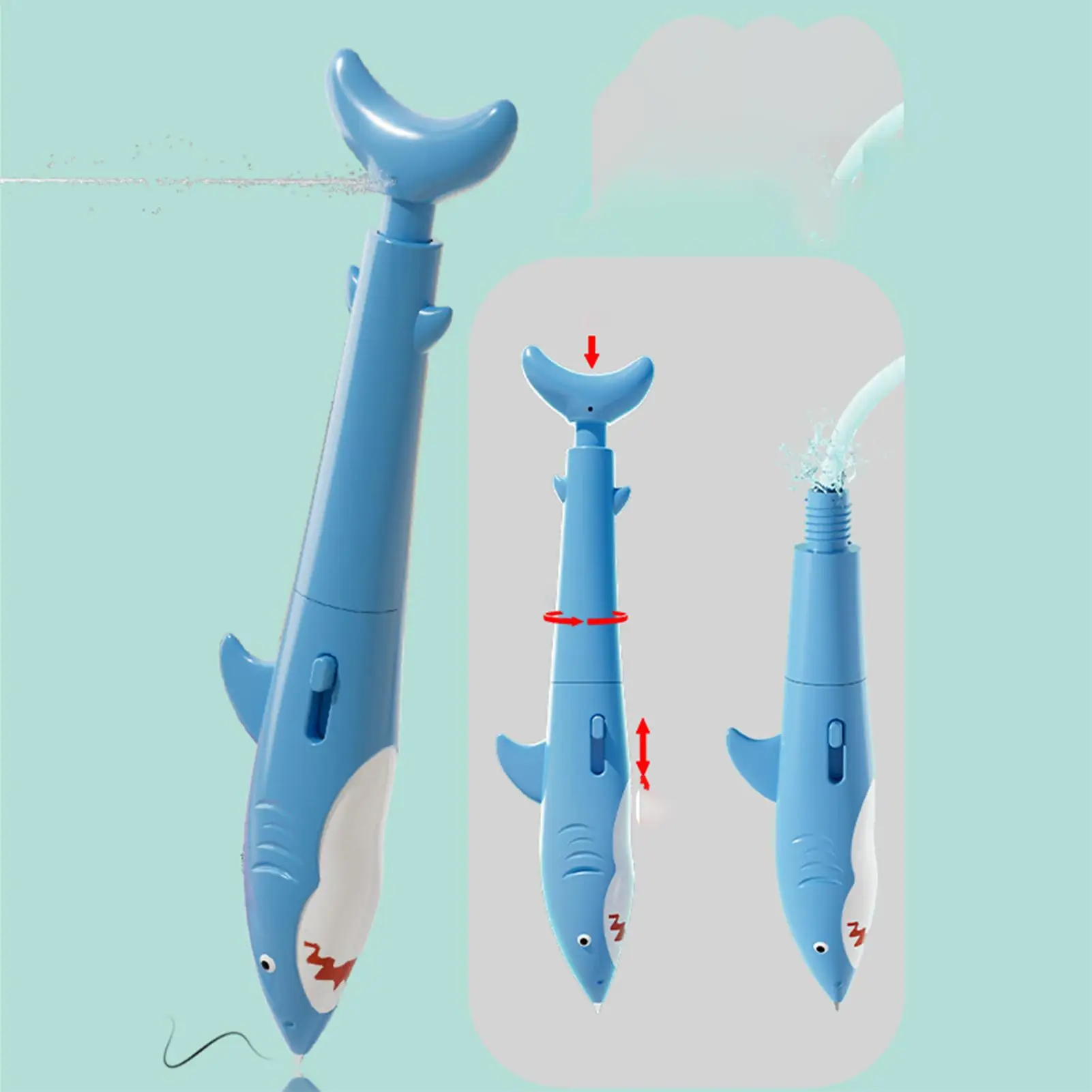 Squirt Toys For Kids Versatile Creative Water Spray Pen Shark Shape Toy Prank Game For School Girl Kids Boy Party Workplace