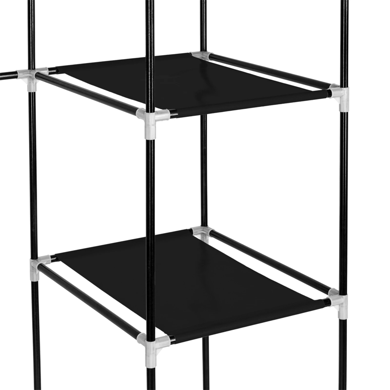 69" Portable Clothes Closet Wardrobe Storage Organizer with Non-Woven Fabric Quick Assemble Extra Strong Durable Black