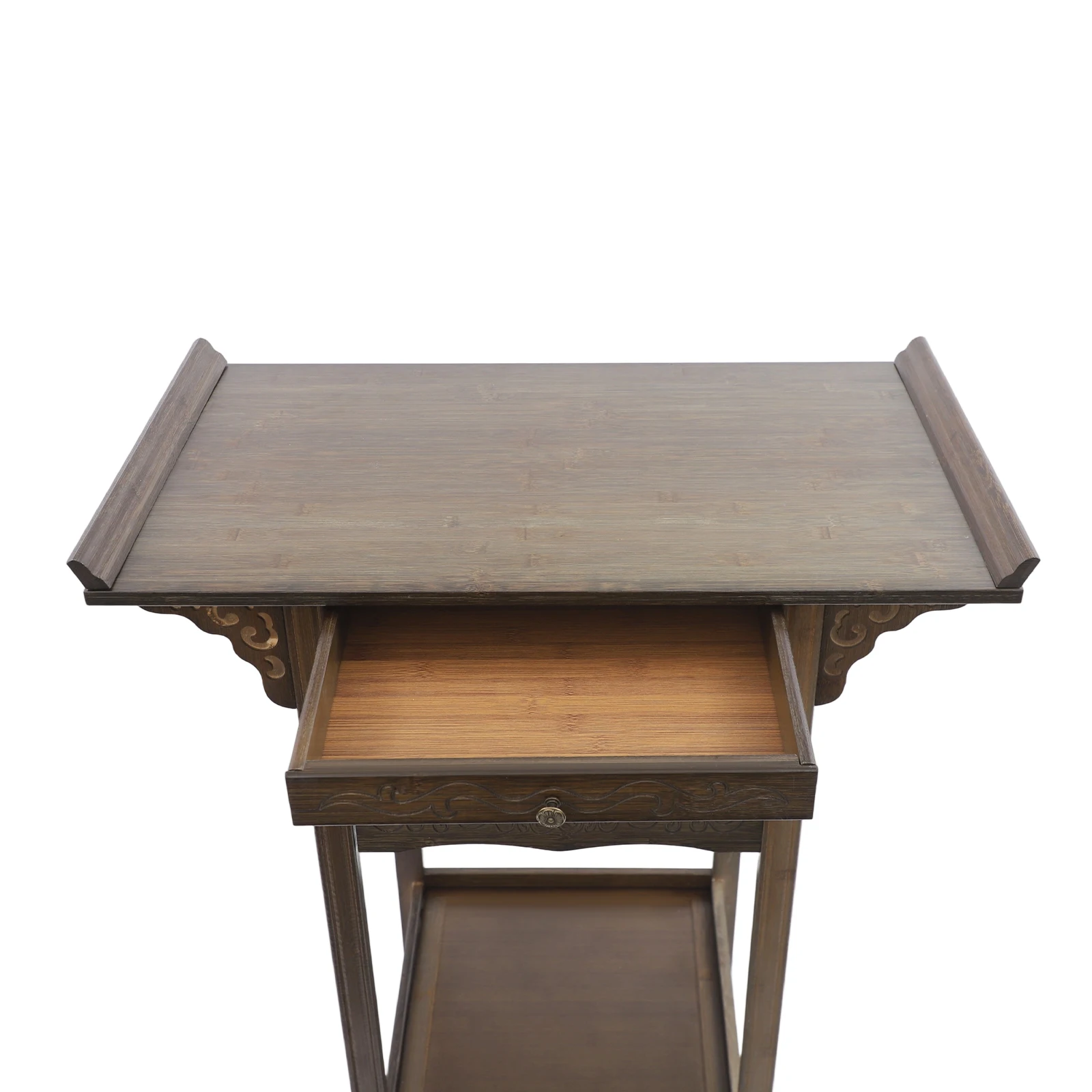 Retro Appearance Altar Table with Drawers Storage Meditation Table Strong Load Bearing Capacity
