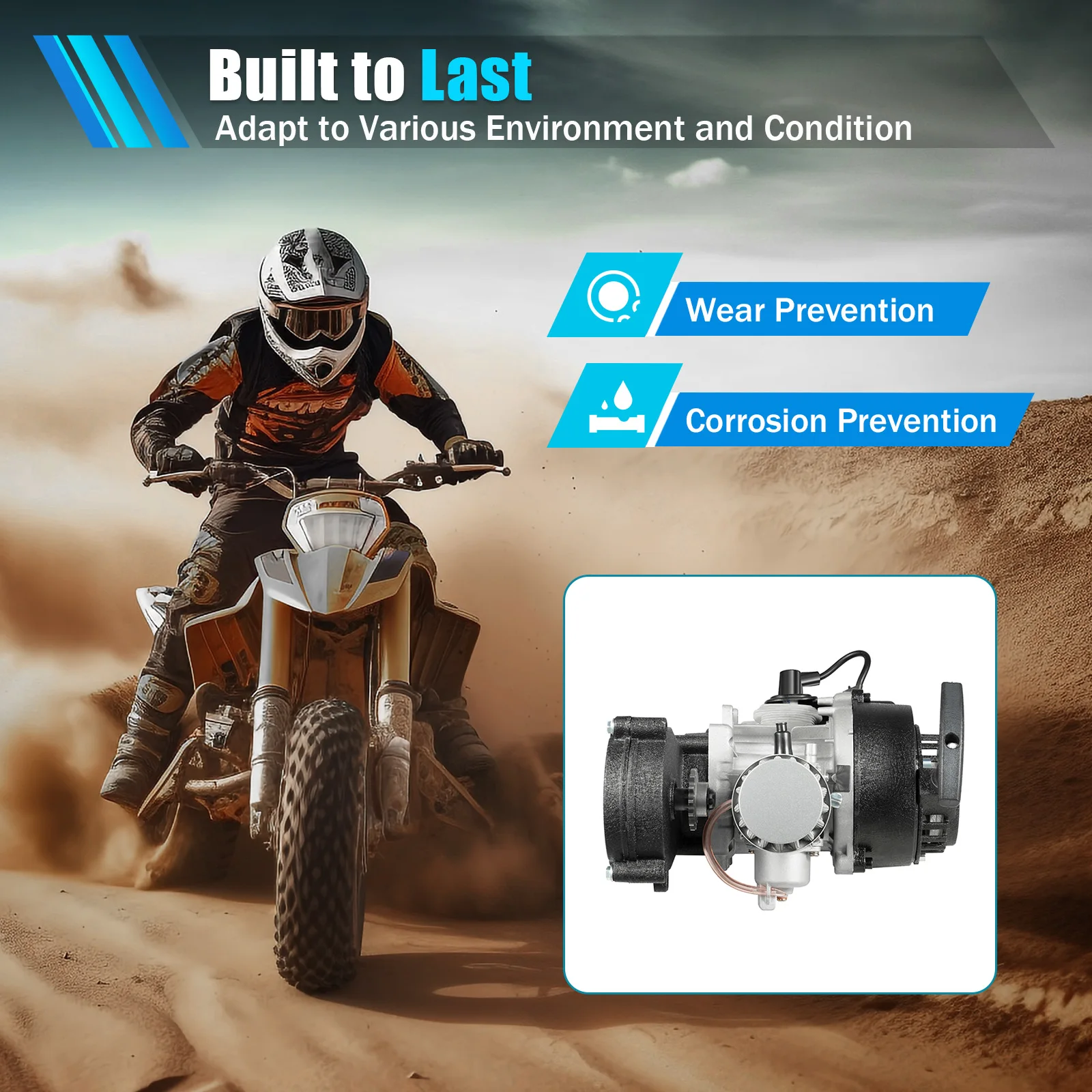 49CC 2Stroke Mini Dirt Bike Engine Motor Kit Pull Start For Pocket ATV Scooter Air-Cooled