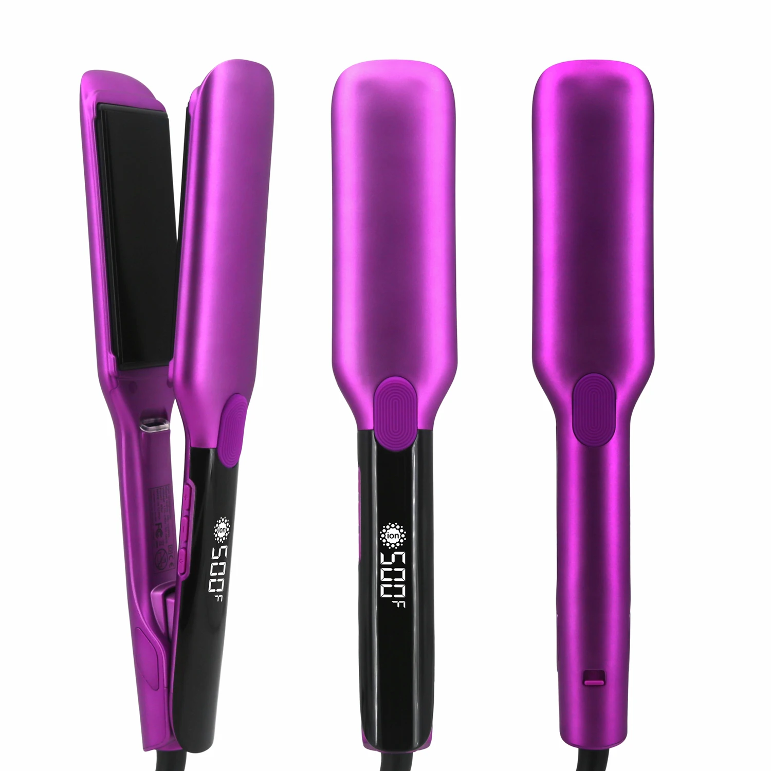 Plasma Hair Straightener 500F Ceramic Plate Fast Heat Flat Iron Smooth Frizz Professional Hair Styling Tool Dual Voltage