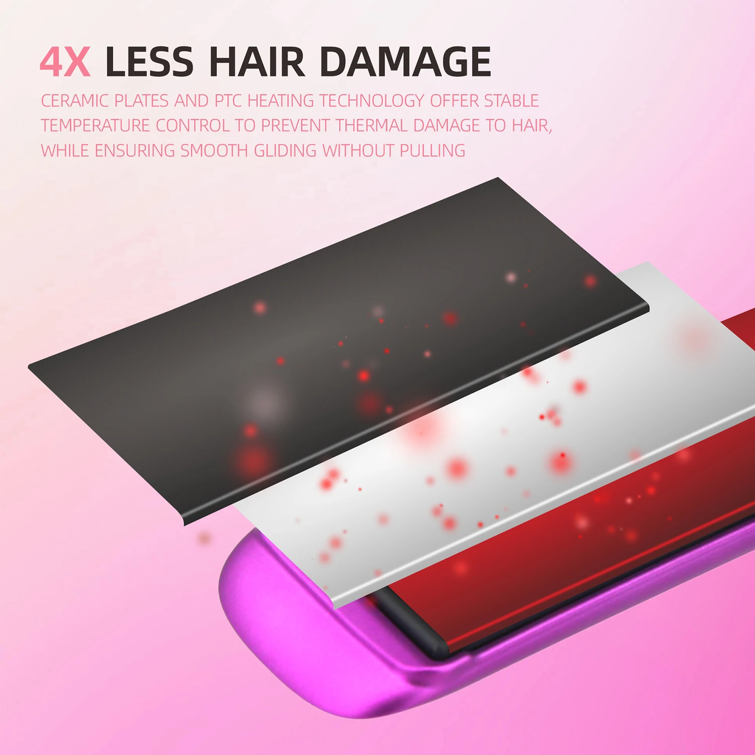 Plasma Hair Straightener 500F Ceramic Plate Fast Heat Flat Iron Smooth Frizz Professional Hair Styling Tool Dual Voltage