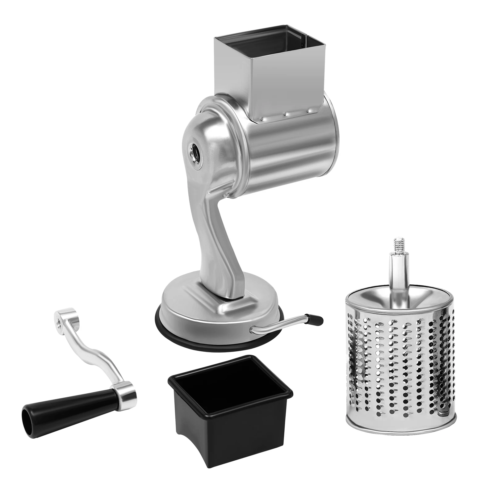 Rotary Grater W/5 Blades Stainless Steel Manual Grinder Vegetable Slicer Peanut Nuts Grinder Cheese Vegetable Shredder
