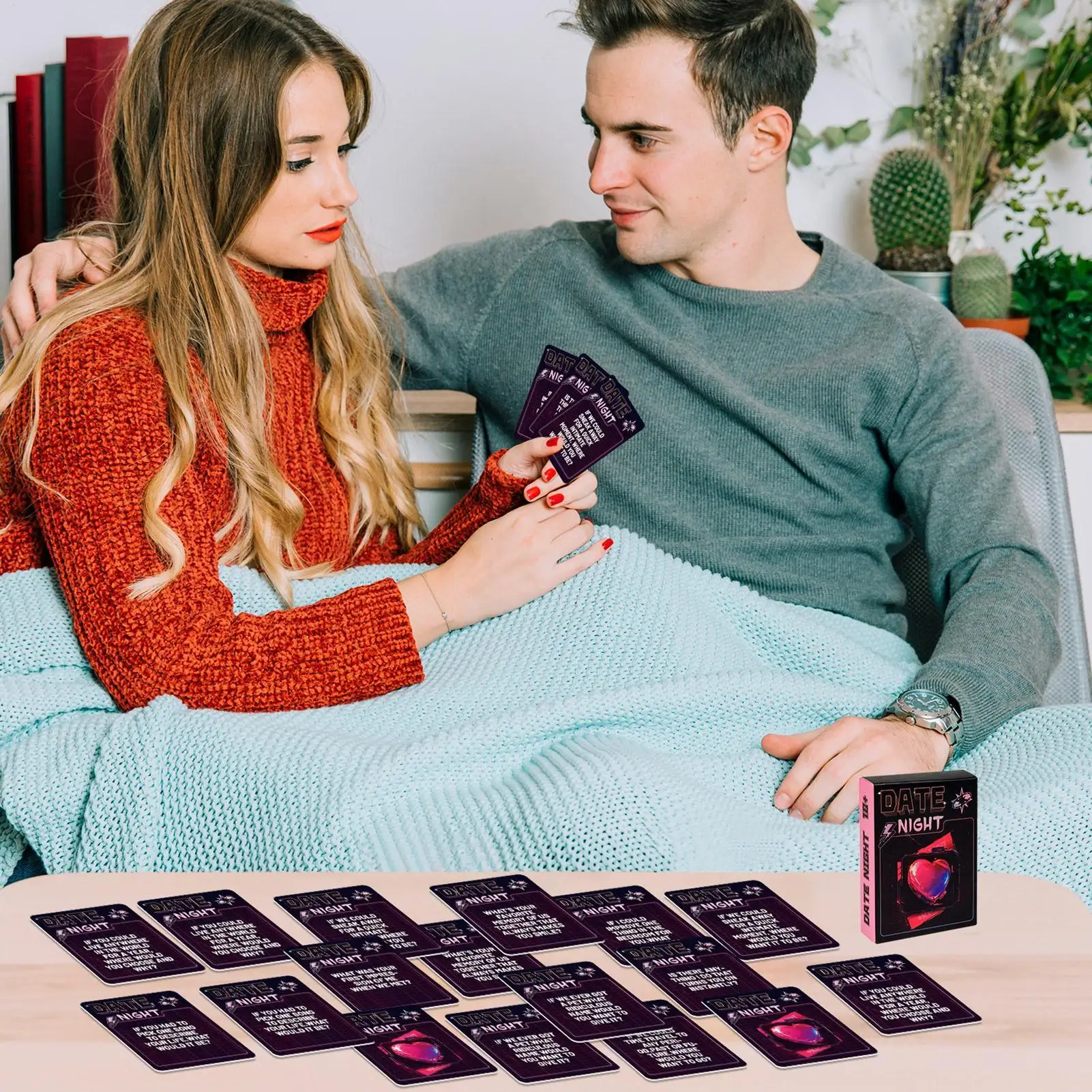 Couples Card Game Deep Conversation Couple Questions Card Games 50-Sheet Romantic Relationship Deck Activity For Travel Road