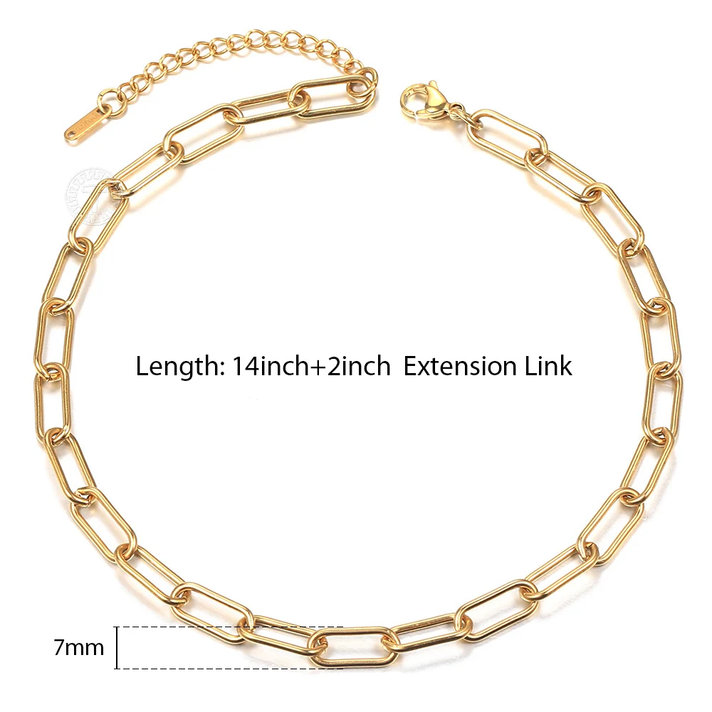 Fashion Gold Chain Necklace for Women Herringbone Rope Foxtail Figaro Curb Link Chain Choker Jewelry Accessories Wholesale