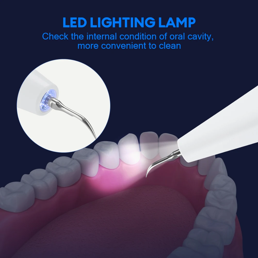 Portable Oral Irrigator Ultrasonic Calculus Remover Electric Teeth Whitening Dental Scaler Plaque Stains Tartar Home Oral Care