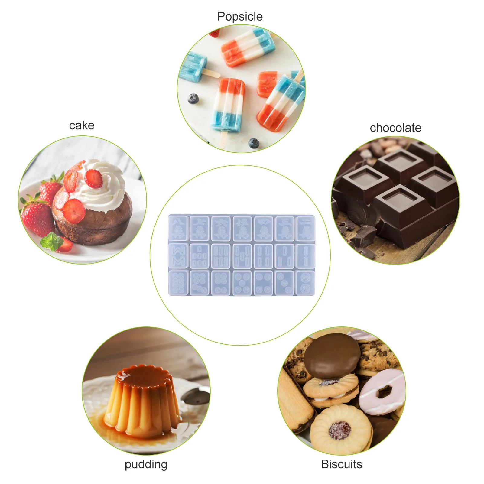 DIY Mahjong Silicone Mold Handmade Mahjong Making Supplies Crystal Glue Mold Mahjong Game Pieces Tiles Resin Cake Silicone Molds