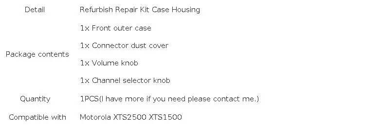 Walkie Talkie Replacement Repair Case Housing Cover Kit For XTS1500 XTS2500 Model 1.5 Portable Two Way Radio Black