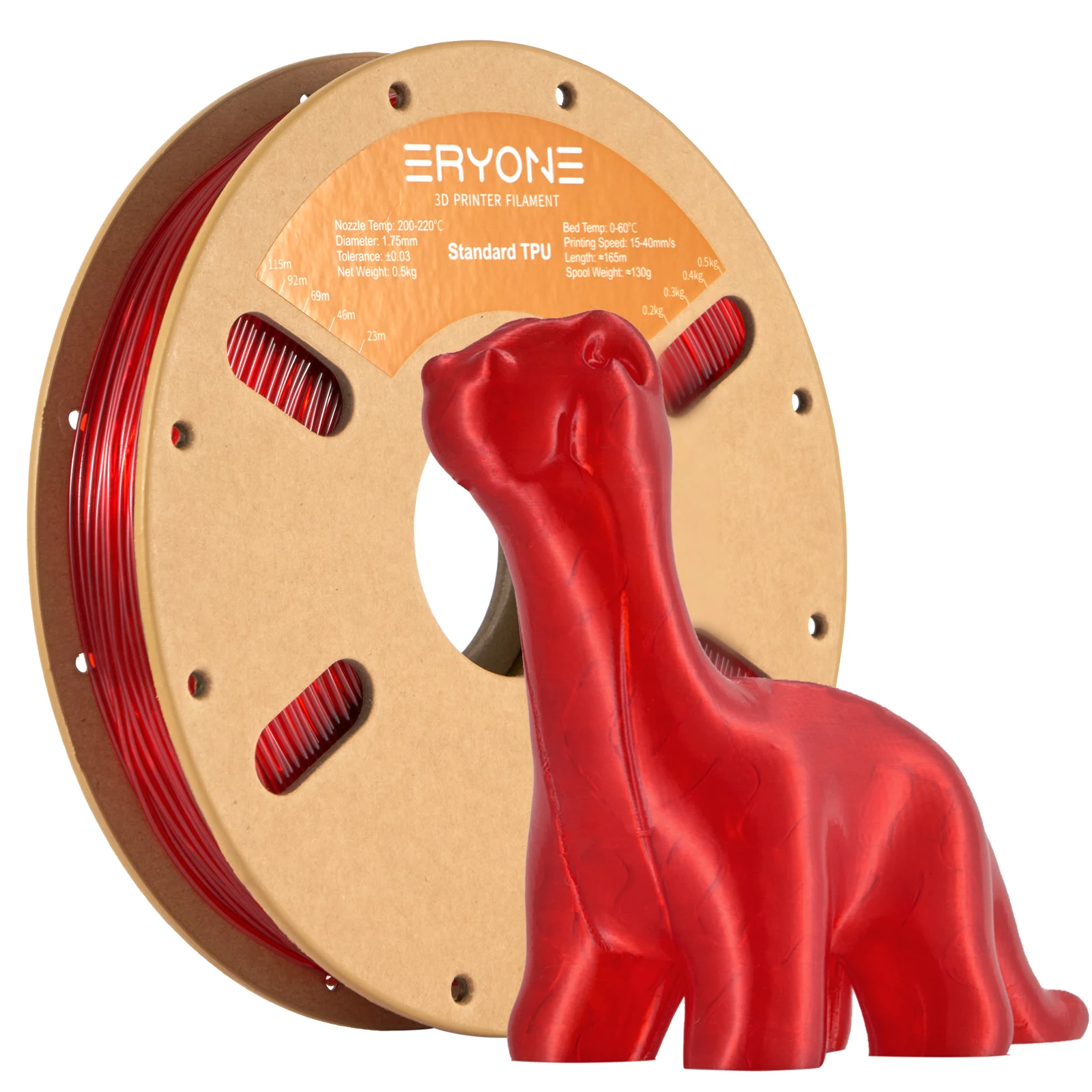 Eryone TPU Filament 1.75mm 1 Spool 0.5kg New Arrival TPU Filament for 3D Printer 3 Roll/5 Roll/11 Roll